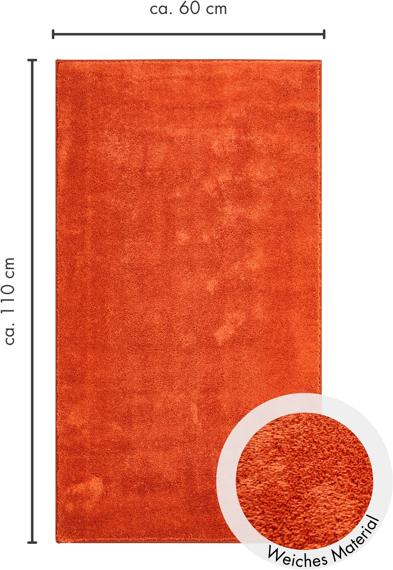 Andiamo Teppich »Arezzo« rechteckig 16 mm Höhe Uni Farben, weicher Flor, waschbar, ideal im Wohnzimmer & Schlafzimmer