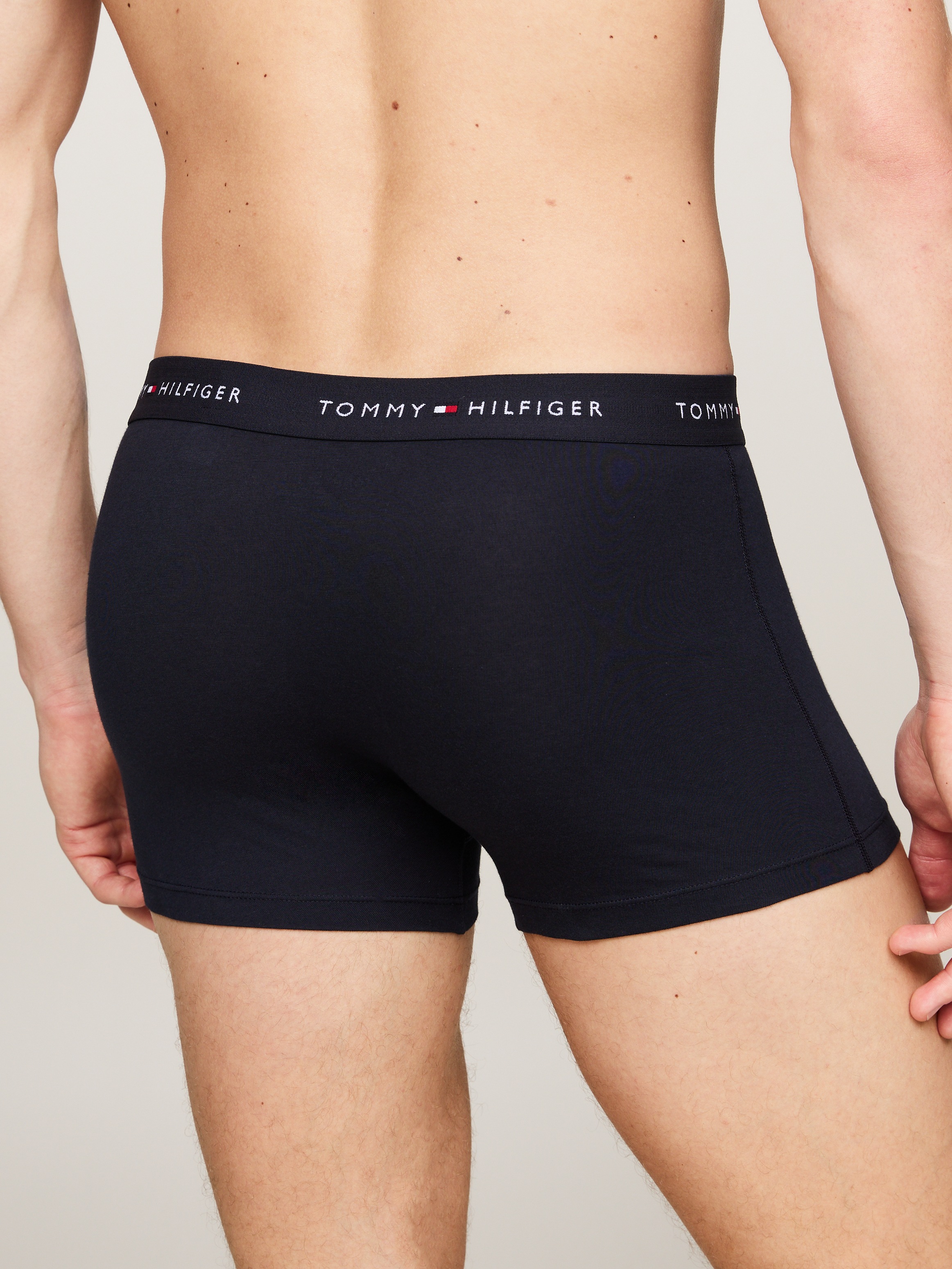 Tommy Hilfiger Underwear Boxer »TRUNK 3 PACK«, (3 St.), mit kontrastfarbenem Logobund