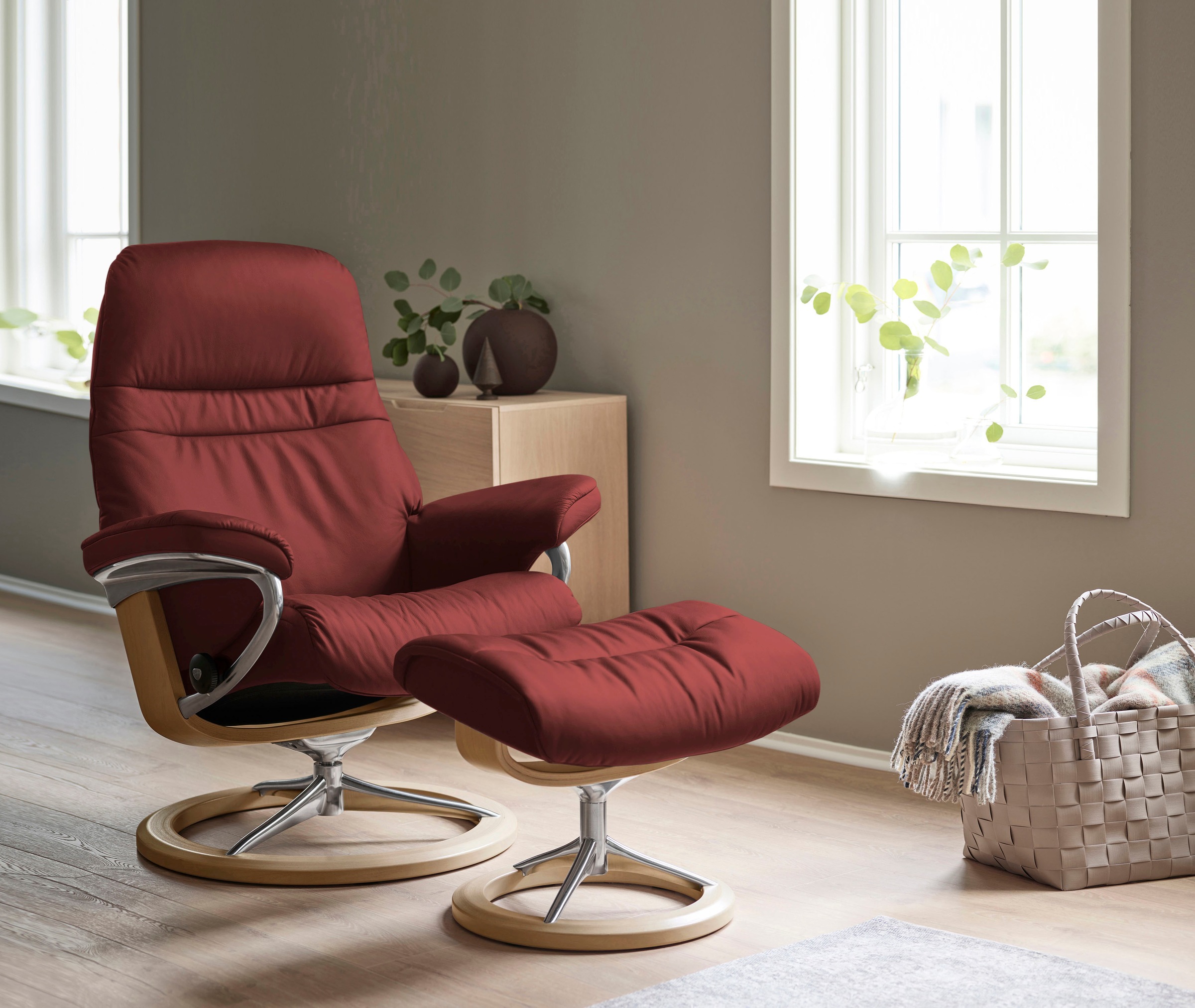 Stressless® Relaxsessel »Sunrise«, (Set, Relaxsessel mit Hocker), mit Signa günstig online kaufen
