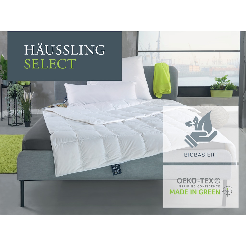 Haeussling Daunenkissen »Häussling Select-Made in Green«, Füllung: weiße neue Gänsedaunen- und federn, Bezug: 100% Baumwolle, (1 St.)