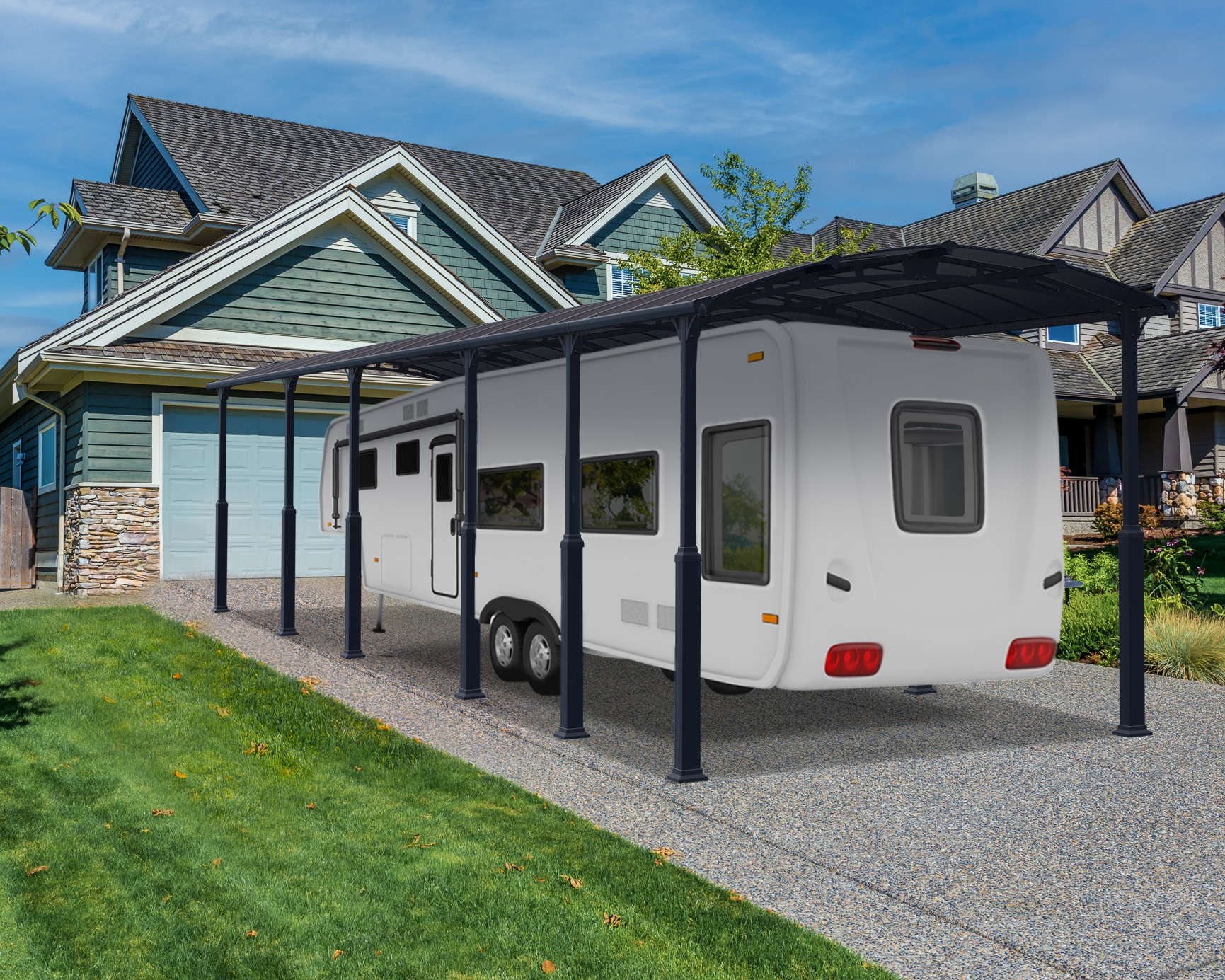 Palram - Canopia Einzelcarport »Alpine«, Aluminium, 319 cm, Anthrazit, wartungsfrei
