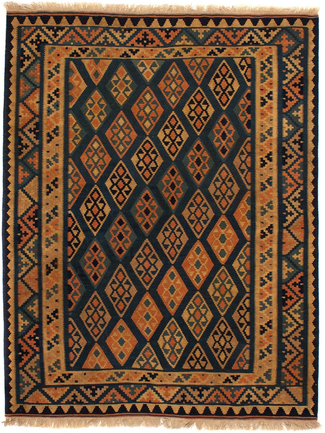 morgenland Wollteppich »Kelim - Oriental - 195 x 157 cm - dunkelblau«, rech günstig online kaufen