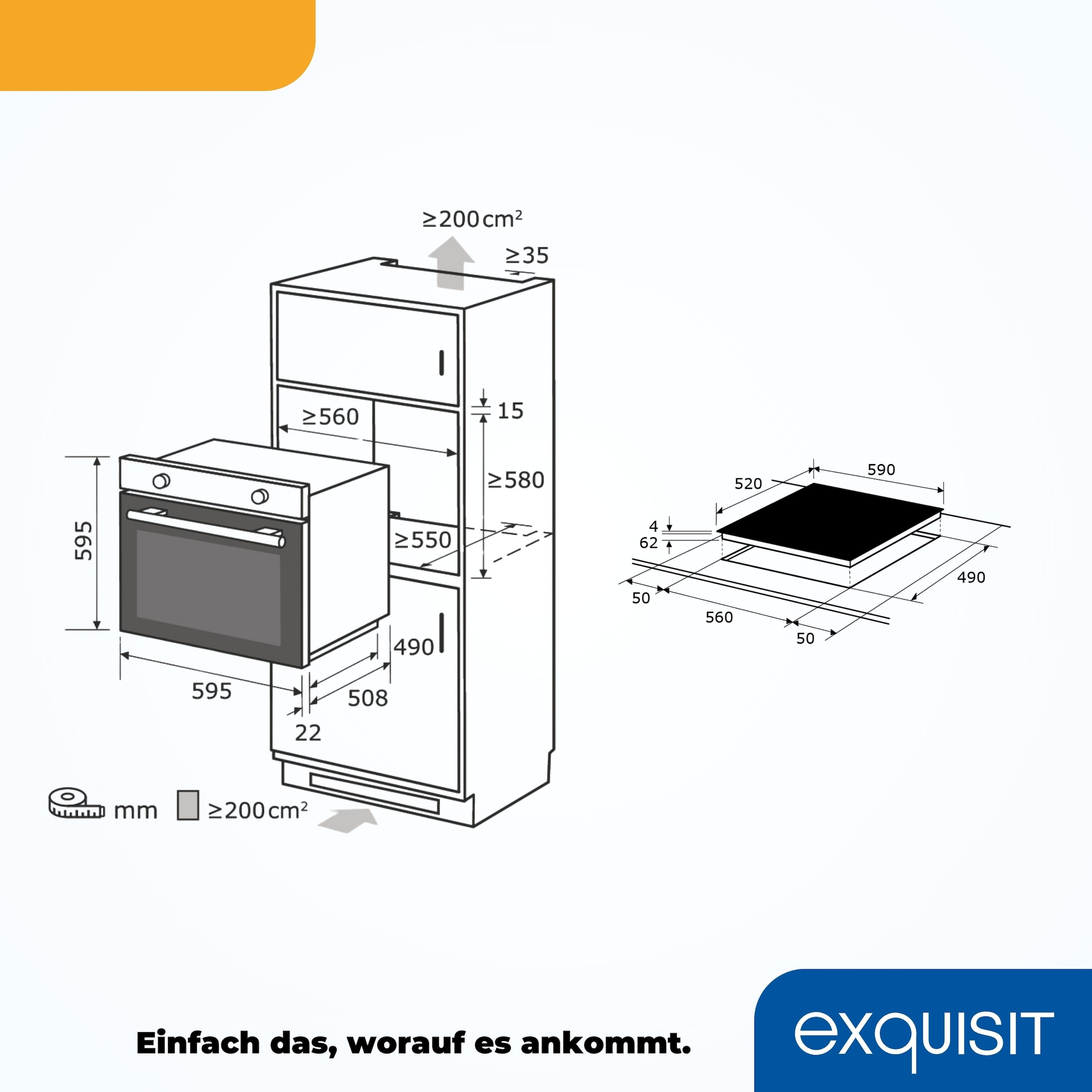 exquisit Backofen-Set »BAKO555600U«, Kühlventilator