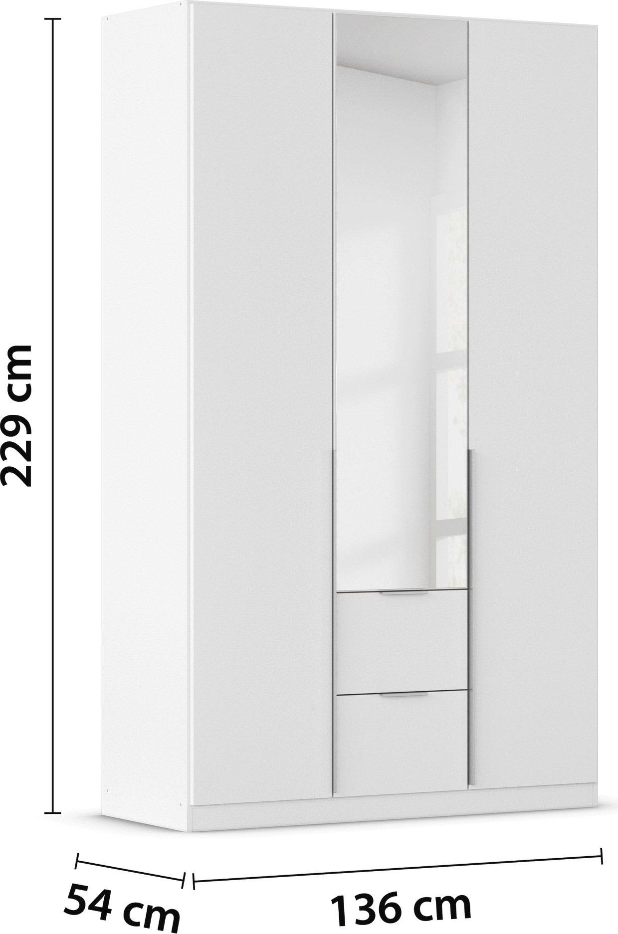 rauch Drehtürenschrank »Kleiderschrank Schrank Garderobe AGORDO mit Dekor- oder Hochglanzfront«, (in zwei Griff-Farben mit Dekor- oder Hochglanzfront), mit Außenschubkästen, in 6 Breiten und 2 Höhen MADE IN GERMANY