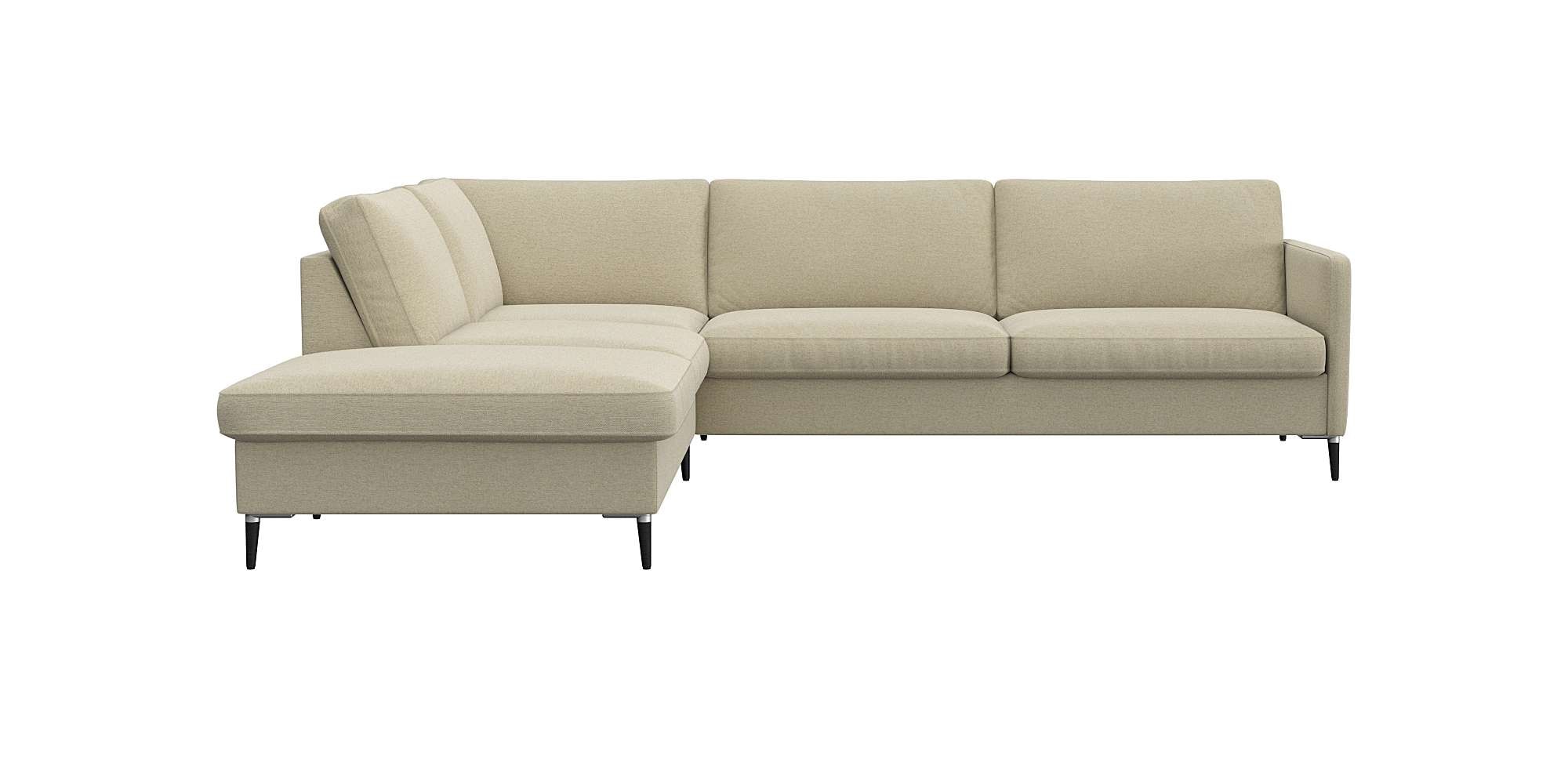 FLEXLUX Ecksofa »Fiore, L-Form«, schmale Armlehnen, Kaltschaum, Füße Alu+sc günstig online kaufen