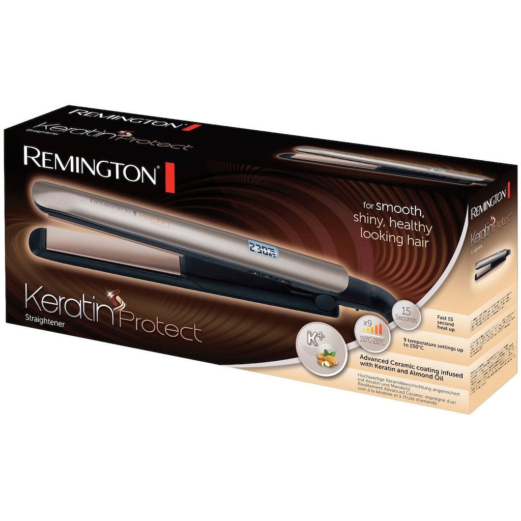 Remington Glätteisen »Keratin Protect, S8540, Haarglätter«, Keramik-Beschichtung mit Keratin und Mandelöl