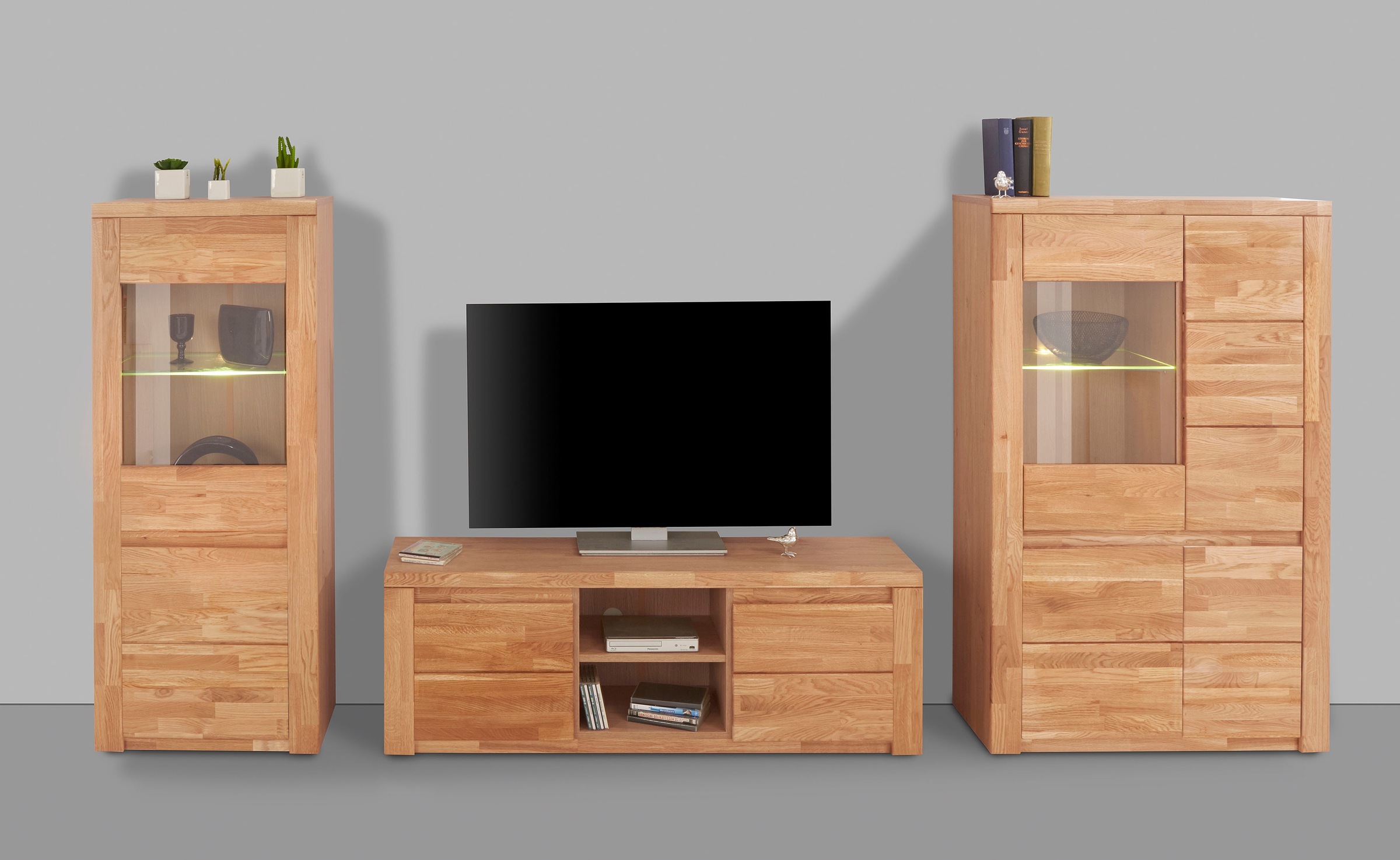 Home affaire Wohnwand »Burani«, (Set, 3 St.), teilmassives Holz günstig online kaufen