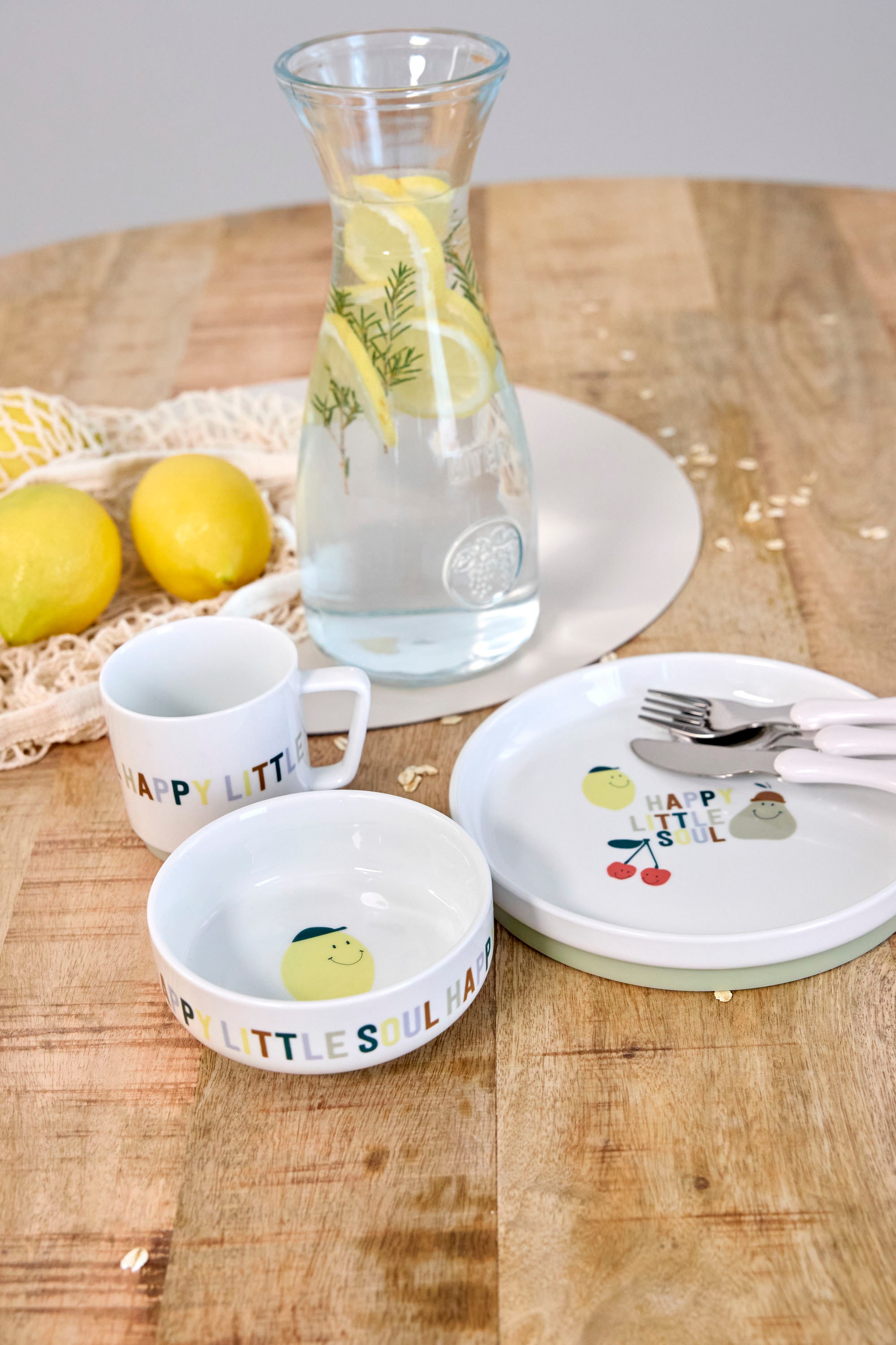 LÄSSIG Kindergeschirr-Set »Happy Fruits«, (Set, 3 tlg.), rutschfest