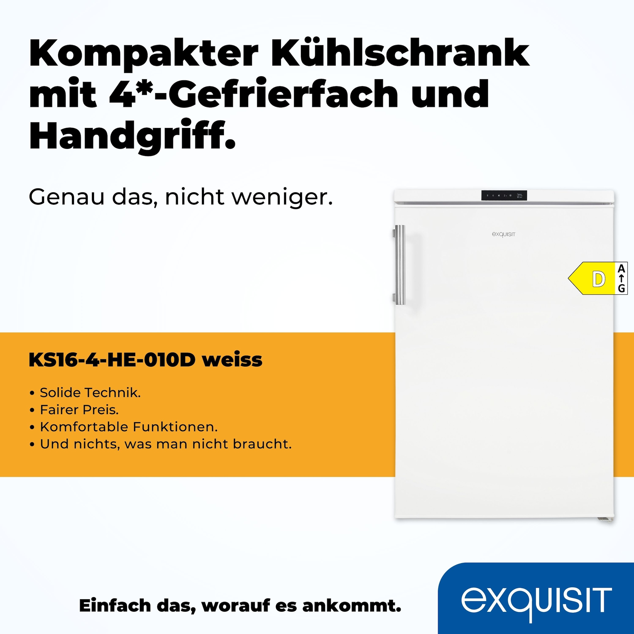 exquisit Kühlschrank »KS16-4-HE-010D weiss«