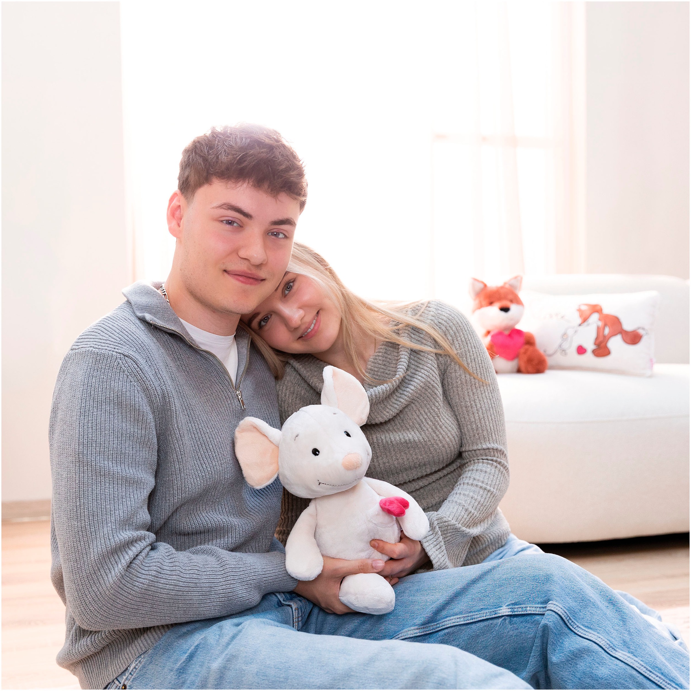 Nici Kuscheltier »Love, Maus Mira mit Herz 25cm«