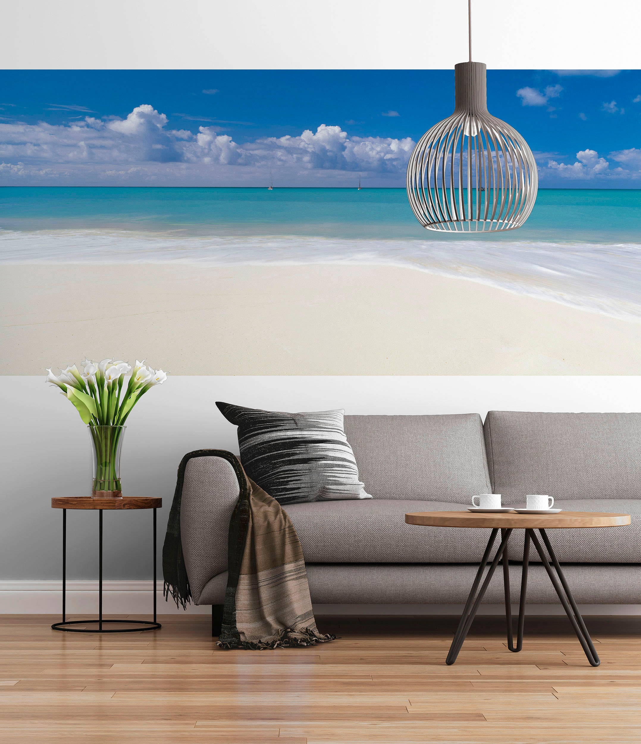 Komar Fototapete »Deserted Beach - Größe 368 x 127 cm«, bedruckt, Wohnzimme günstig online kaufen