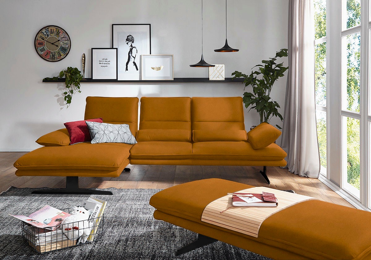 W.SCHILLIG Ecksofa »broadway, Designsofa mit tollem Sitzkomfort« Sitztiefen günstig online kaufen