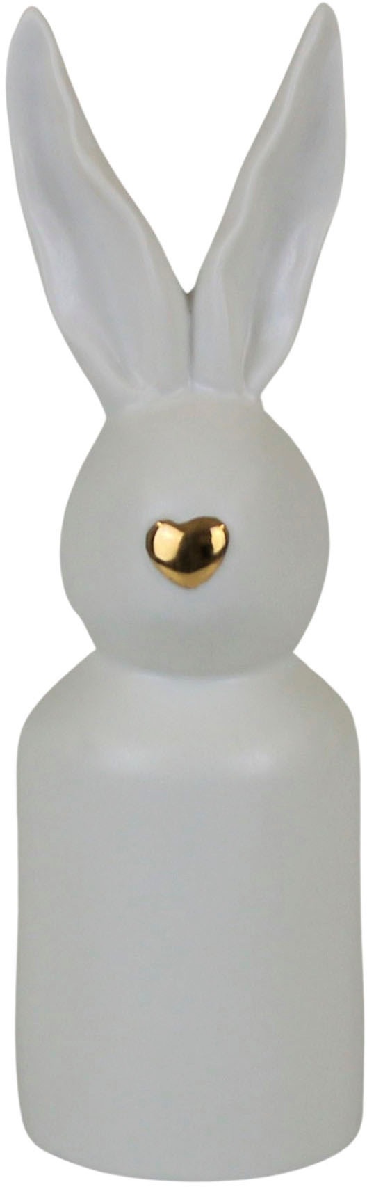 AM Design Osterhase »Osterfigur, Hase mit goldfarbener Nase« Dekofigur aus Porzellan, Ostern, Höhe ca. 24,5 cm