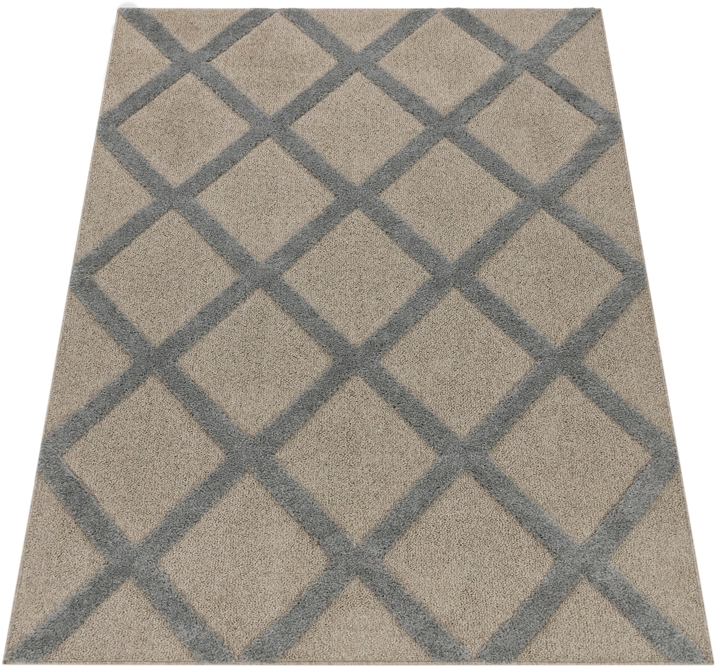 Paco Home Hochflor-Teppich "Genua 745" rechteckig 34 mm Höhe Uni-Farben, Ho günstig online kaufen