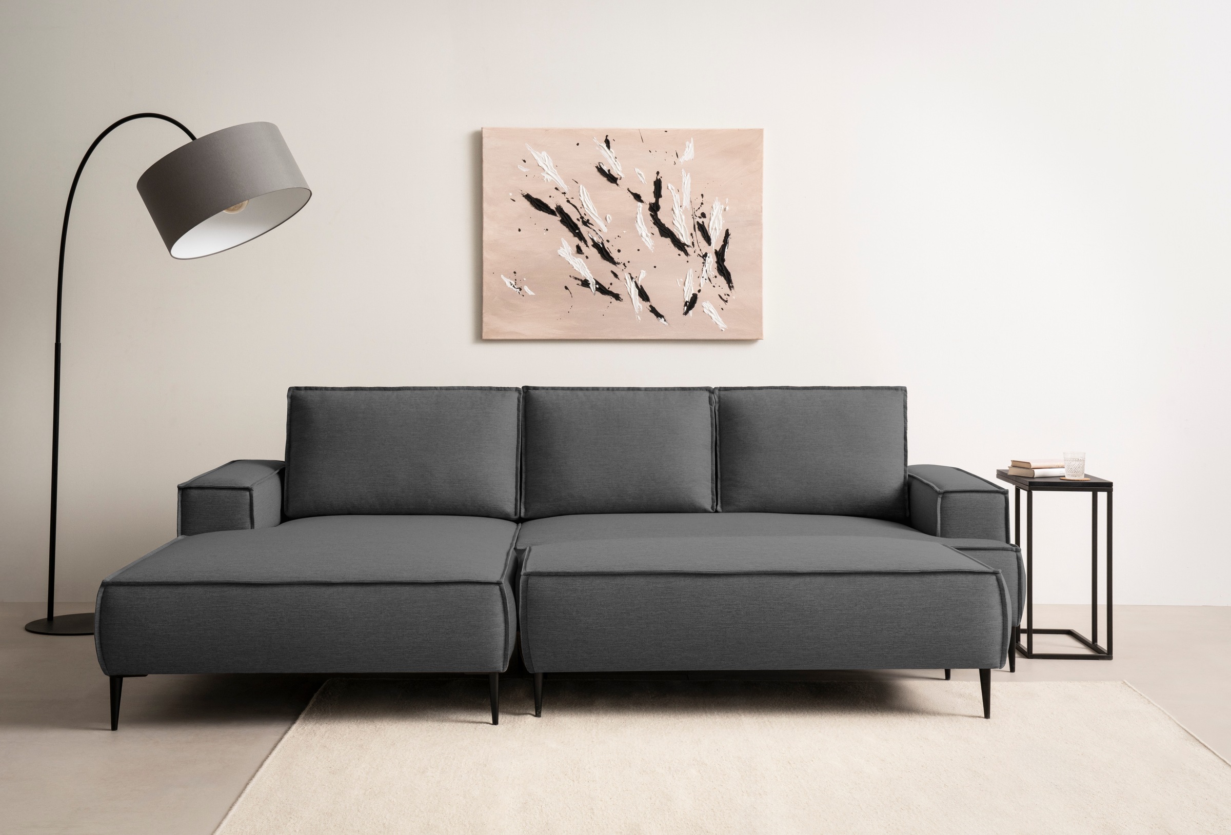 andas Sitzgruppe »TVINNU, Polsterecke L-Form, Schlaffunktion, mit Hocker«, (Set, 2 tlg.), stellbar zum Schlafsofa (Krokodilverbinder)