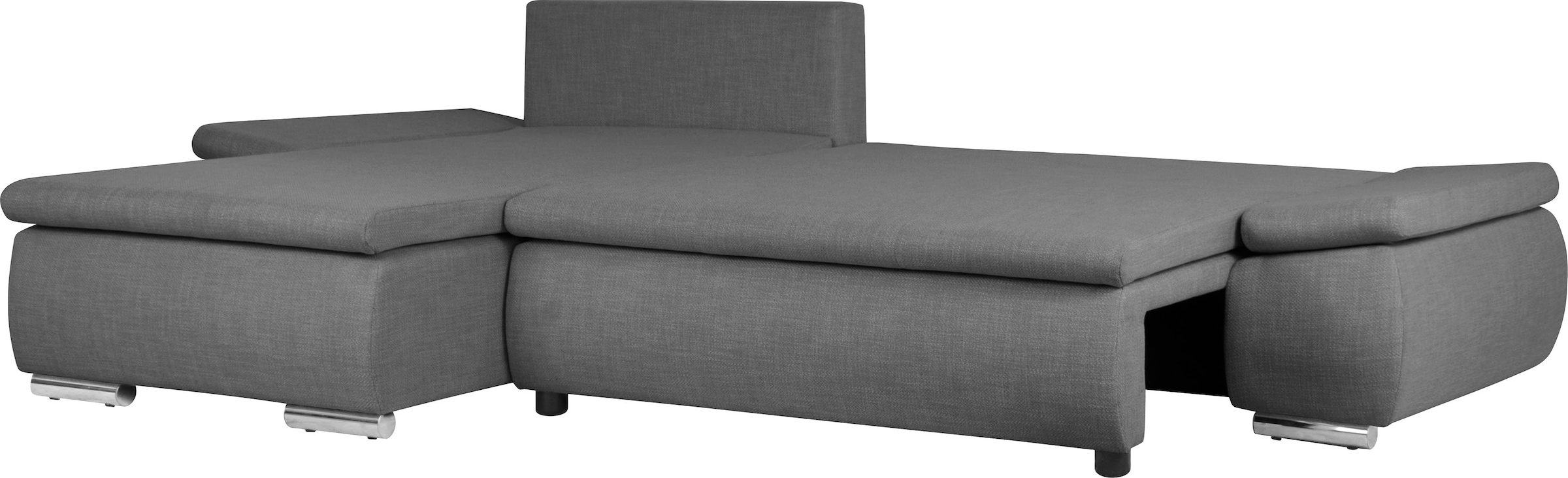 Home affaire Ecksofa »Acra L-Form«, mit Bettfunktion und Bettkasten, in Mattenoptik