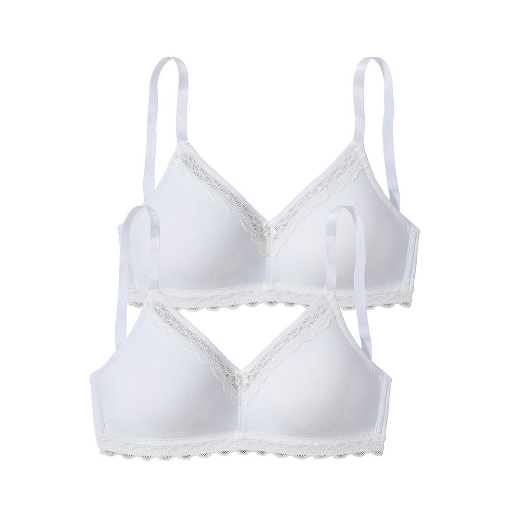 petite fleur Soft-BH (Packung 2 Stück) mit feiner Spitzenborte Basic Dessous