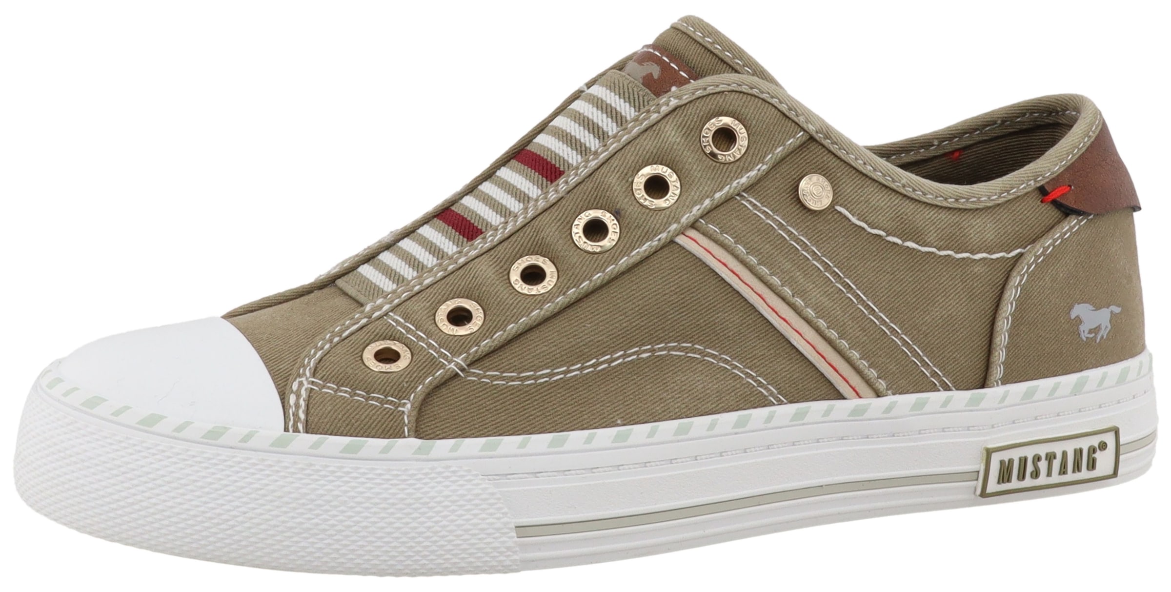 Mustang Shoes Slip-On Sneaker »Magdalena«  Freizeitschuh, Slipper, Schlupfschuh mit Kontrastbesätzen