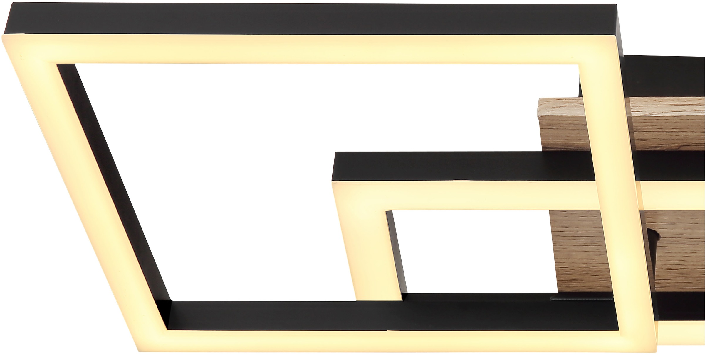 GLOBO LIGHTING LED Deckenleuchte »BOSSY« LED-Modul Warmweiß Deckenlampe/Wohnzimmer/Schlafzimmer/modern/Holz