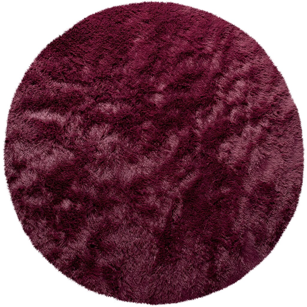Paco Home Hochflor-Teppich »Silky 591«, rund, Uni Farben, besonders weich und kuschelig