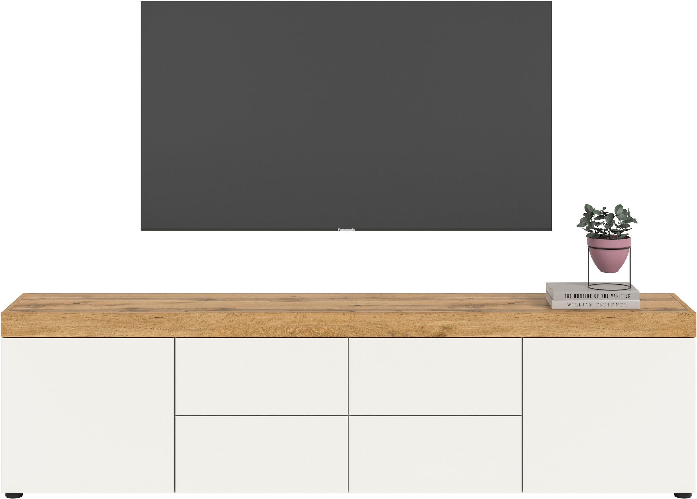 OTTO home Lowboard »MAMBO, Breite 200 cm, Höhe 54 cm« 1 Stk. tlg. Lowboard, TV Unterschrank, Tv-Schrank, Wohnzimmer