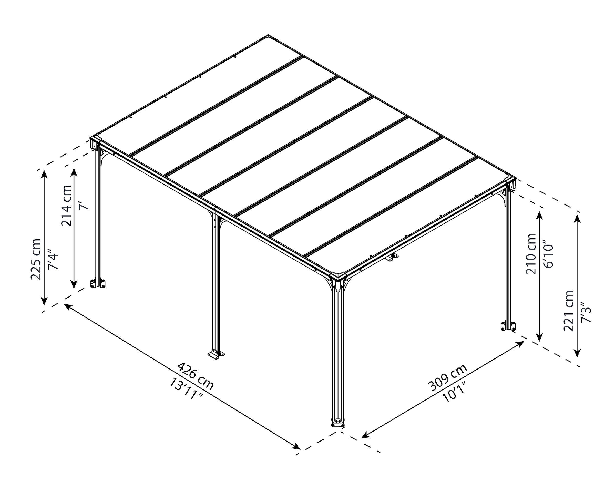 Palram - Canopia Pavillon »Milano 4300«, BxT: 309x426 cm