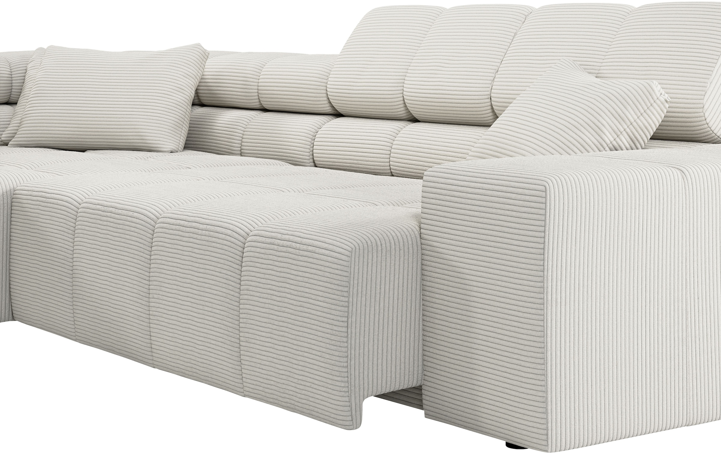 INOSIGN Ecksofa »Ancona incl. Kopfteilverstellung, Breite 319cm, L-Form«, wahlweise motorische Sitztiefenverstellung, auch in Cord + Easy Care