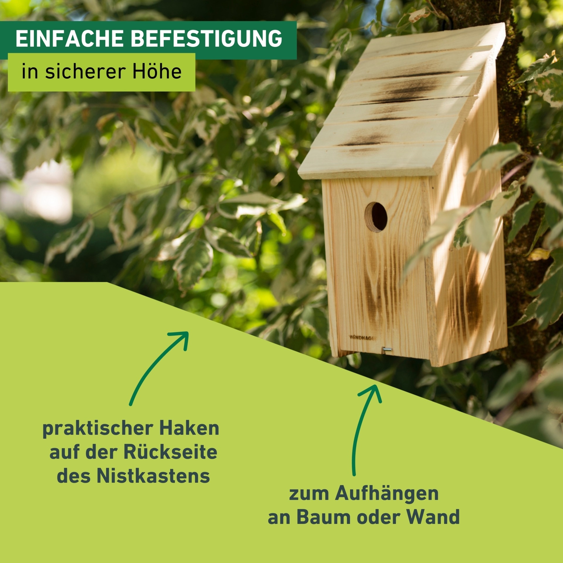 Windhager Nistkasten »aus massivem Pappelholz, sicherer Brutplatz für Vögel« Brutquartier einfach zu reinigen, inkl. Aufhängung