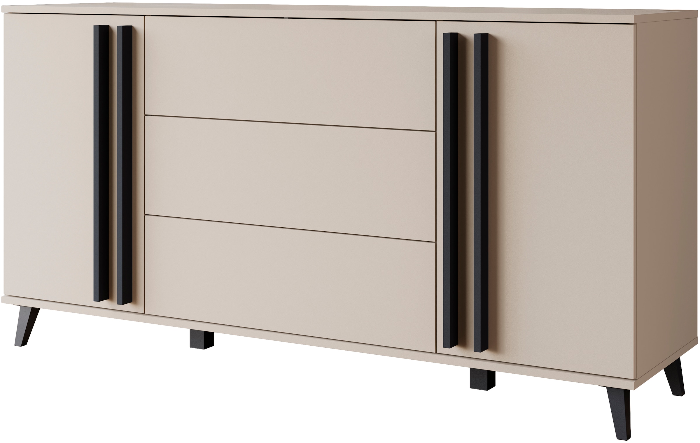 INOSIGN Sideboard »Helsinki, Kommode mit 2 Türen und 3 Schubladen, Breite 150 cm«, (1 St.), Push-to-Open-Schubladen, höhenverstellbare Einlegeböden