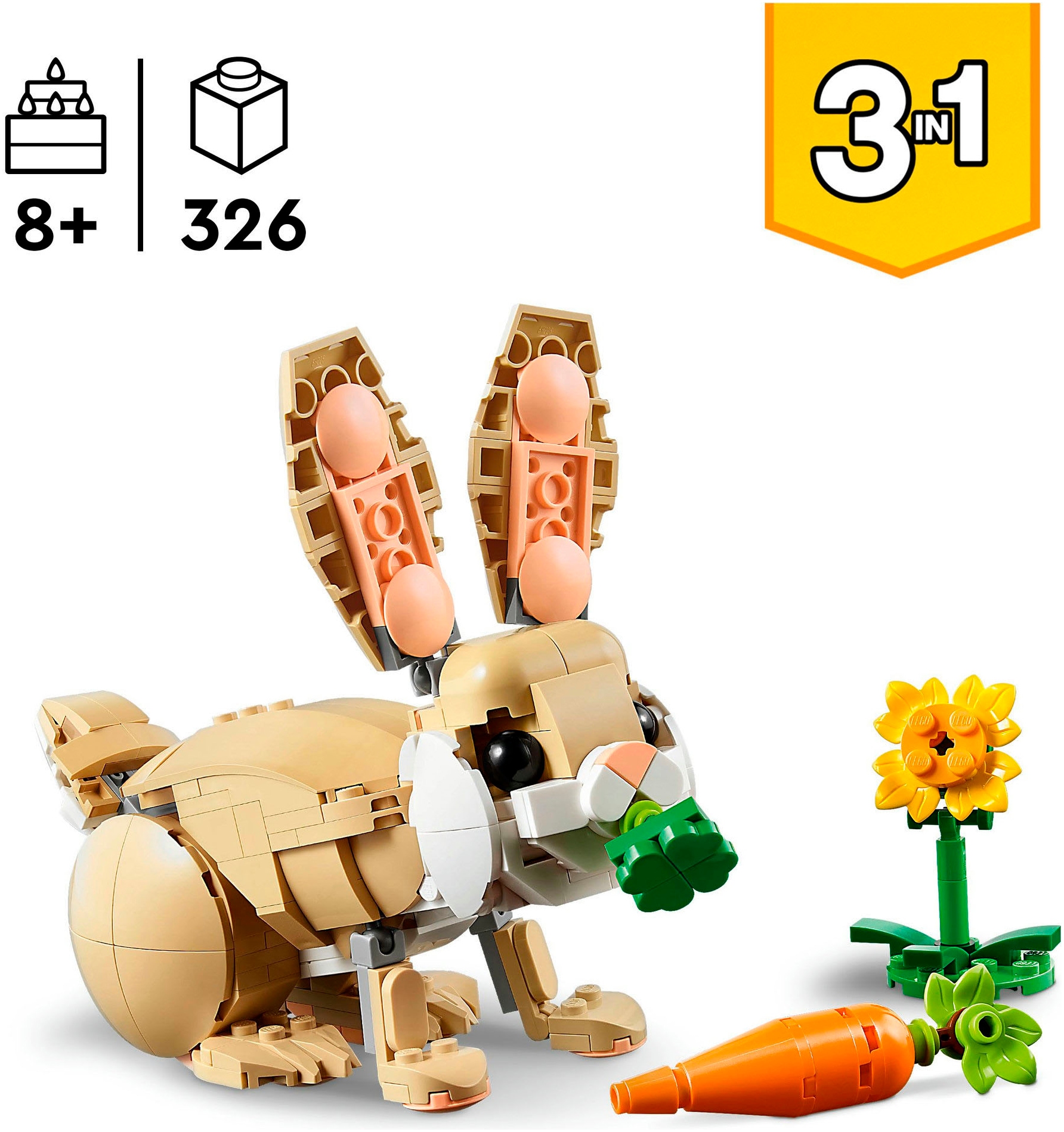 LEGO® Konstruktionsspielsteine »Häschen (31162), LEGO Creator«, (326 St.), Made in Europe