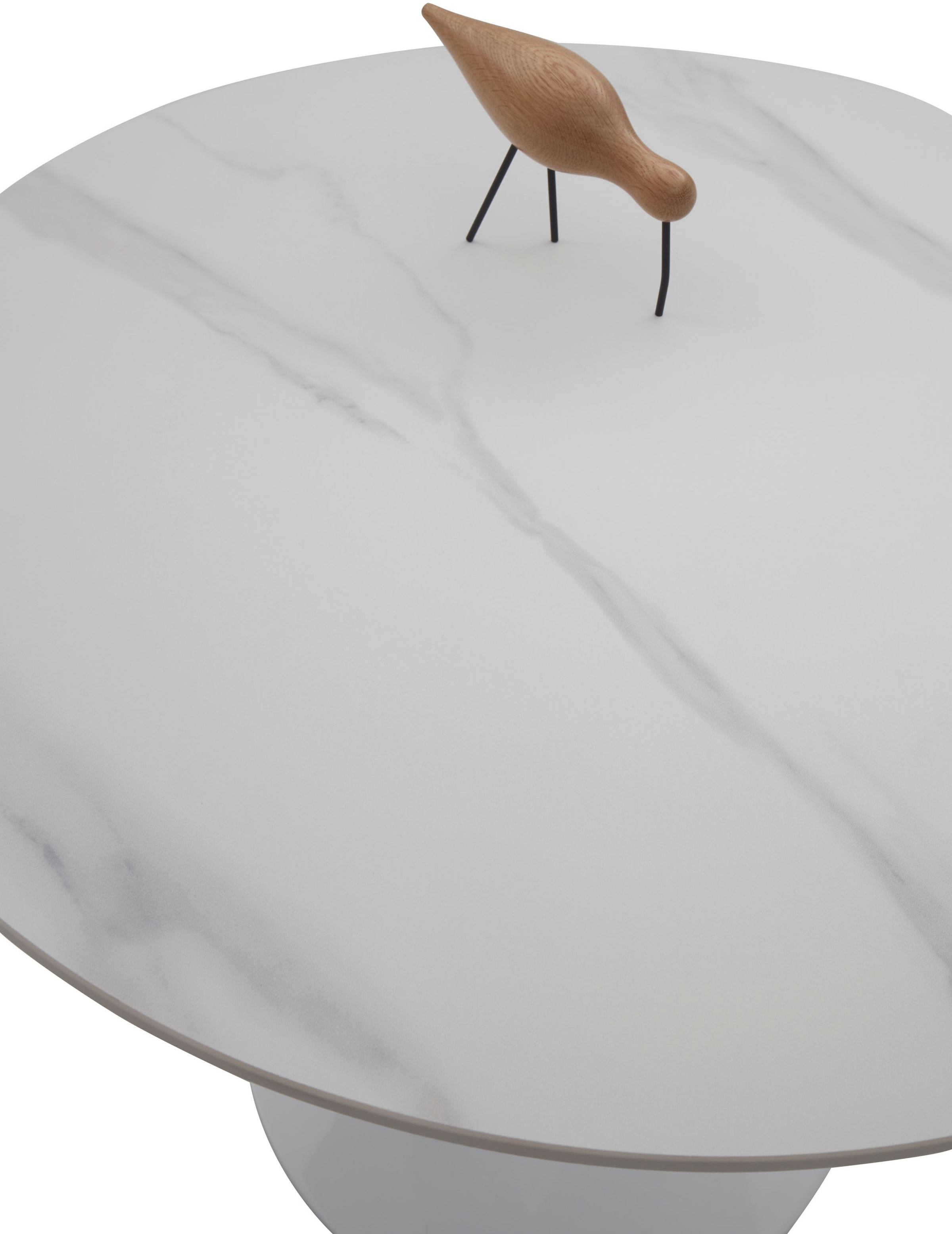Stolkom Esstisch »Josh Esszimmertisch rund Keramik, marmoriert, BxH 90x75 cm«, Keramikoberfläche marmoriert, Wahlweise in weiß, grau oder schwarz