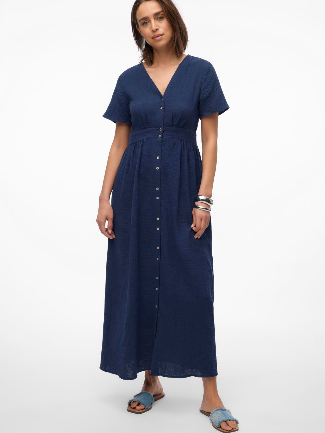 Vero Moda Maxikleid »VMNATALI SS ANKLE DRESS WVN GA SPE«