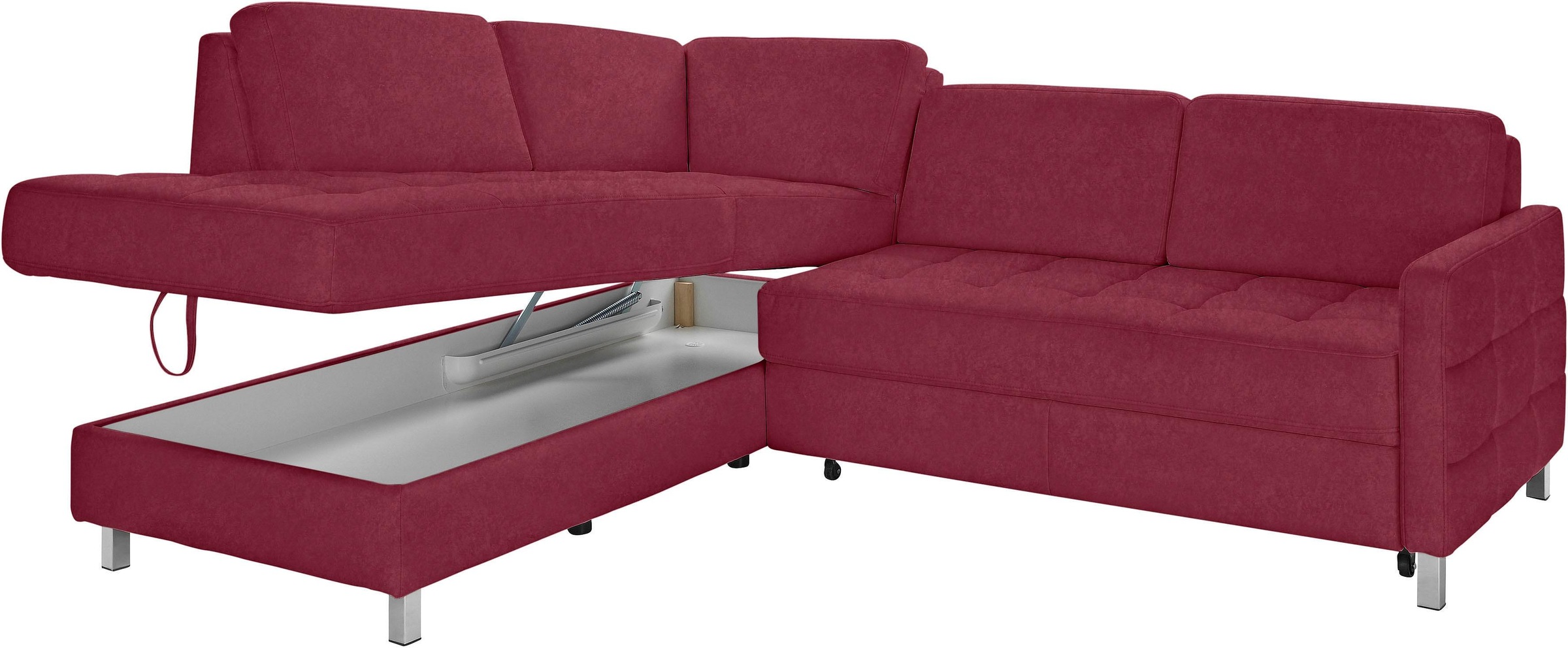 sit&more Ecksofa »Pablo L-Form«, wahlweise mit Bettfunktion und Bettkasten