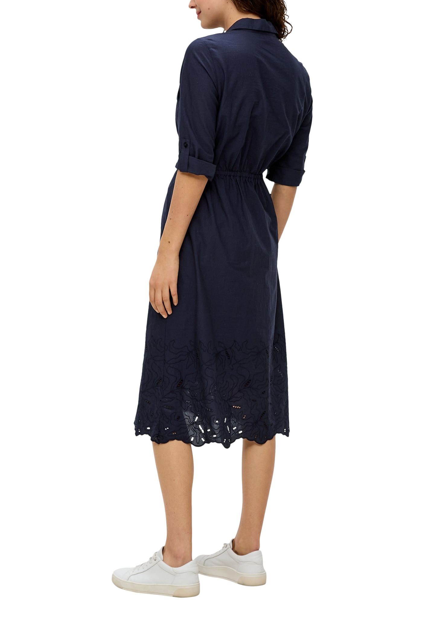s.Oliver Hemdblusenkleid, Sommerkleid mit Broderie Anglaise