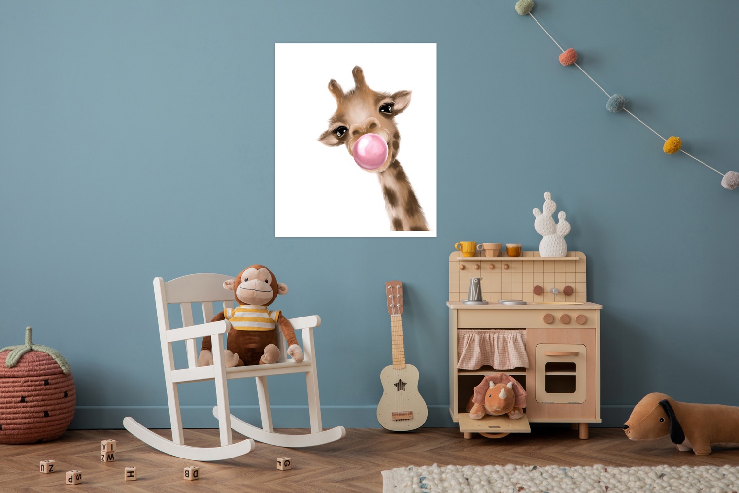 Lüttenhütt Bild mit Rahmen »oder Poster, Giraffe mit Kaugummi in Rosa« Fant günstig online kaufen