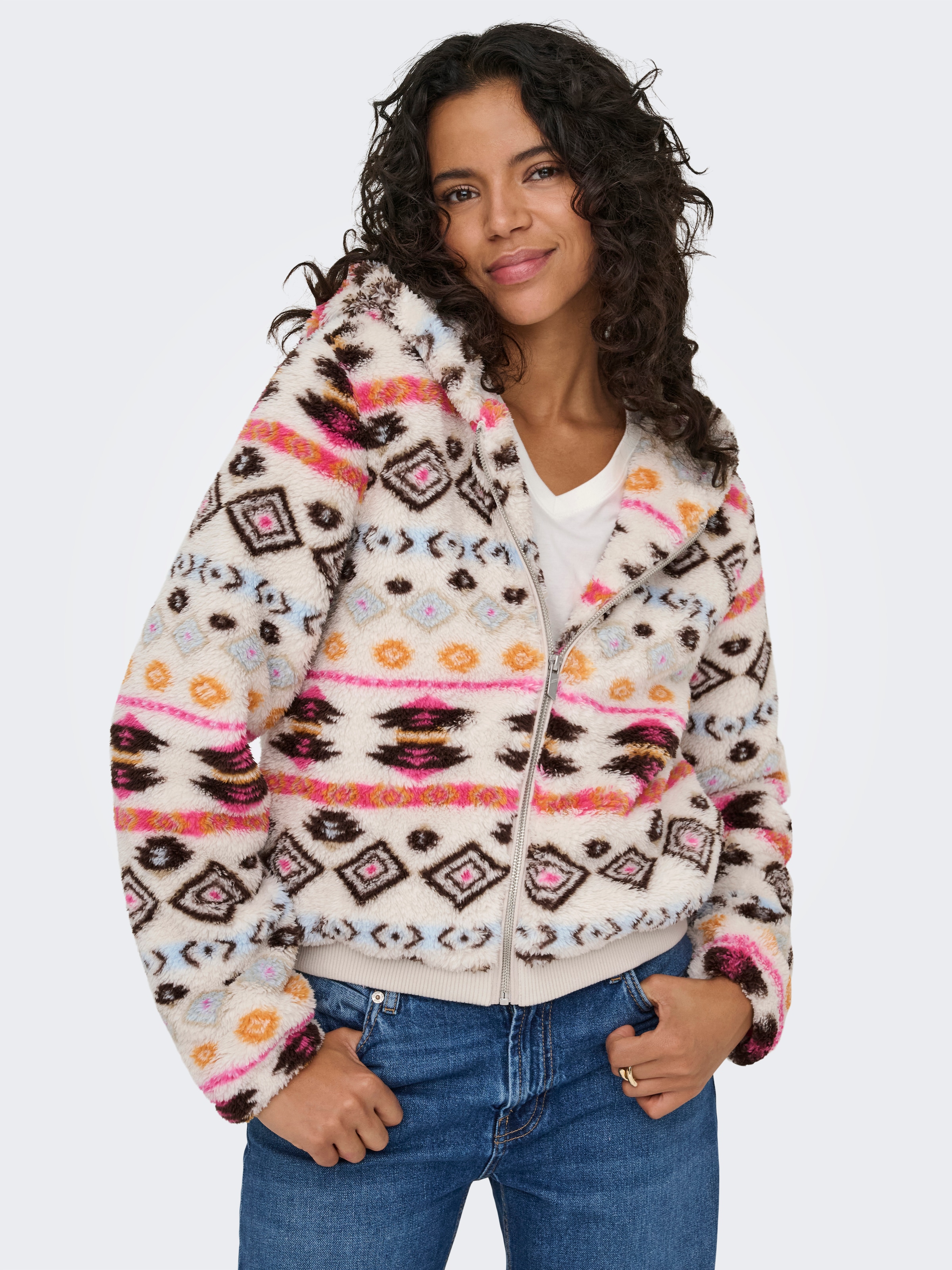 ONLY Outdoorjacke »ONLANNA CONTACT AOP HOOD JACKET OTW CS« mit Kapuze