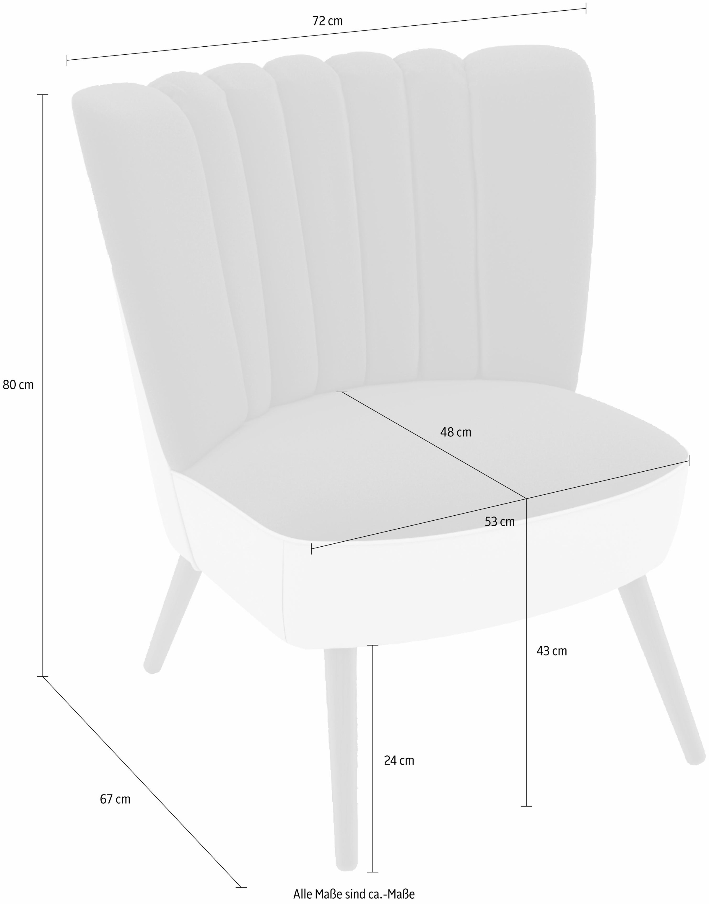 Max Winzer® Sessel »build-a-chair Aspen, Loungesessel mit Samtvelours Bezug,«, im Retrolook, zum Selbstgestalten