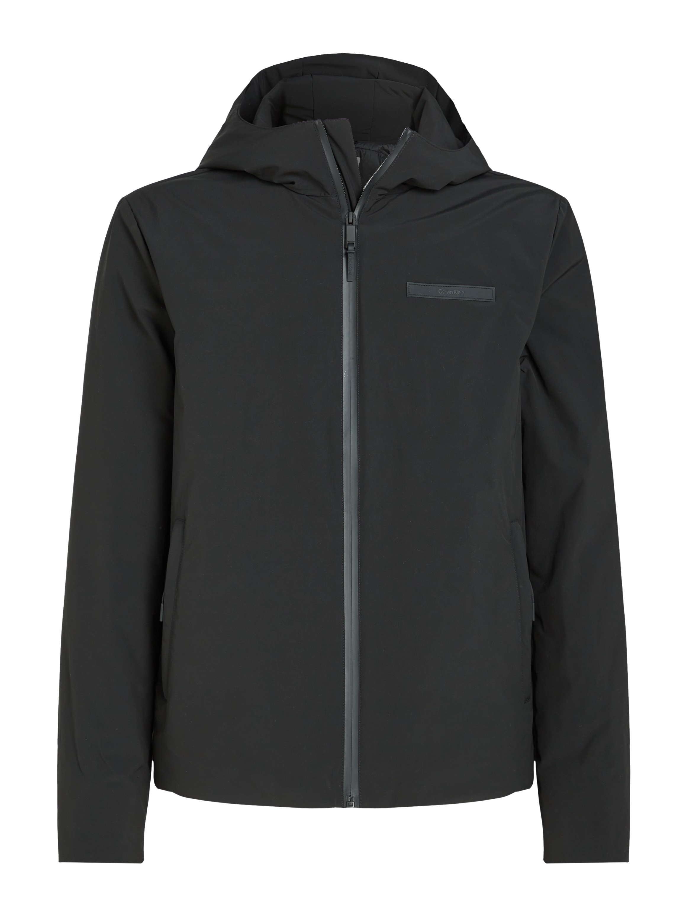 Calvin Klein Outdoorjacke »TECHNICAL NON-QUILT JACKET HOOD«, mit Kapuze, mit Logoprint