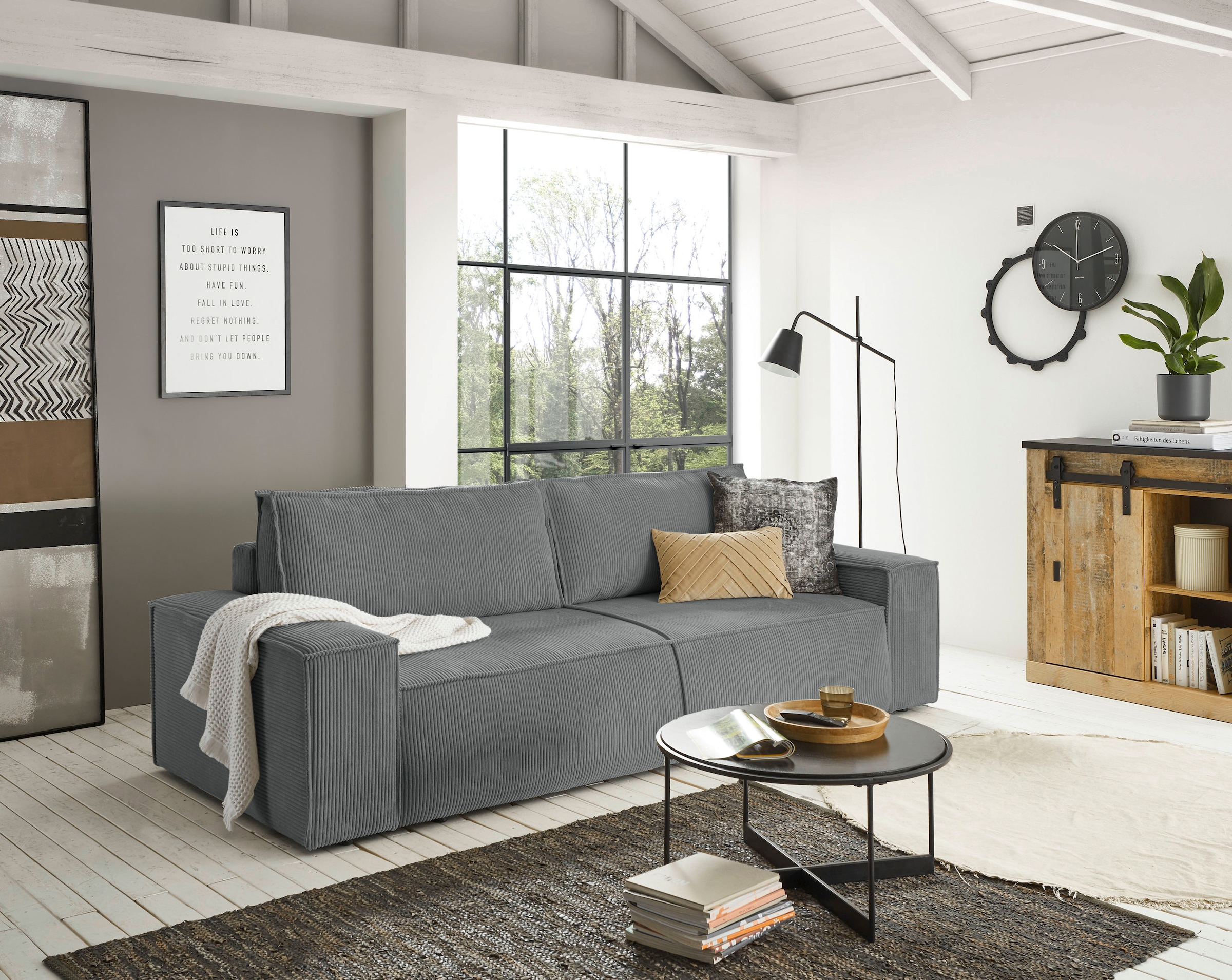 Home affaire 3-Sitzer »SHERWOOD«, nachts: Schlafsofa (Liegefläche 200x136 cm), tagsüber: 3-Sitzer-Sofa.