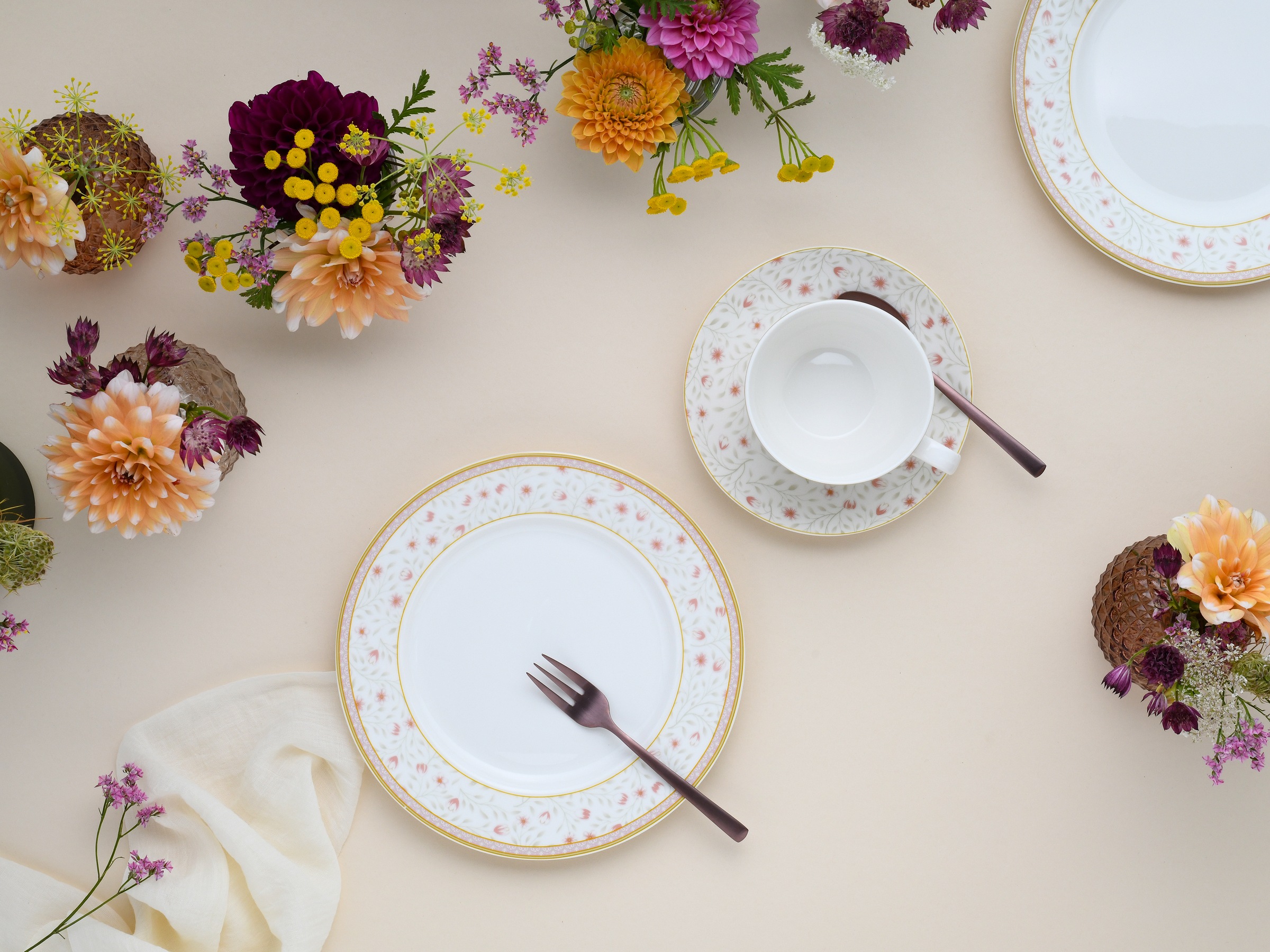 CreaTable Kaffeeservice »Emilia-Romagna, Kaffee-Service 18-tlg«, (Set, 18 tlg.), Blumendekor