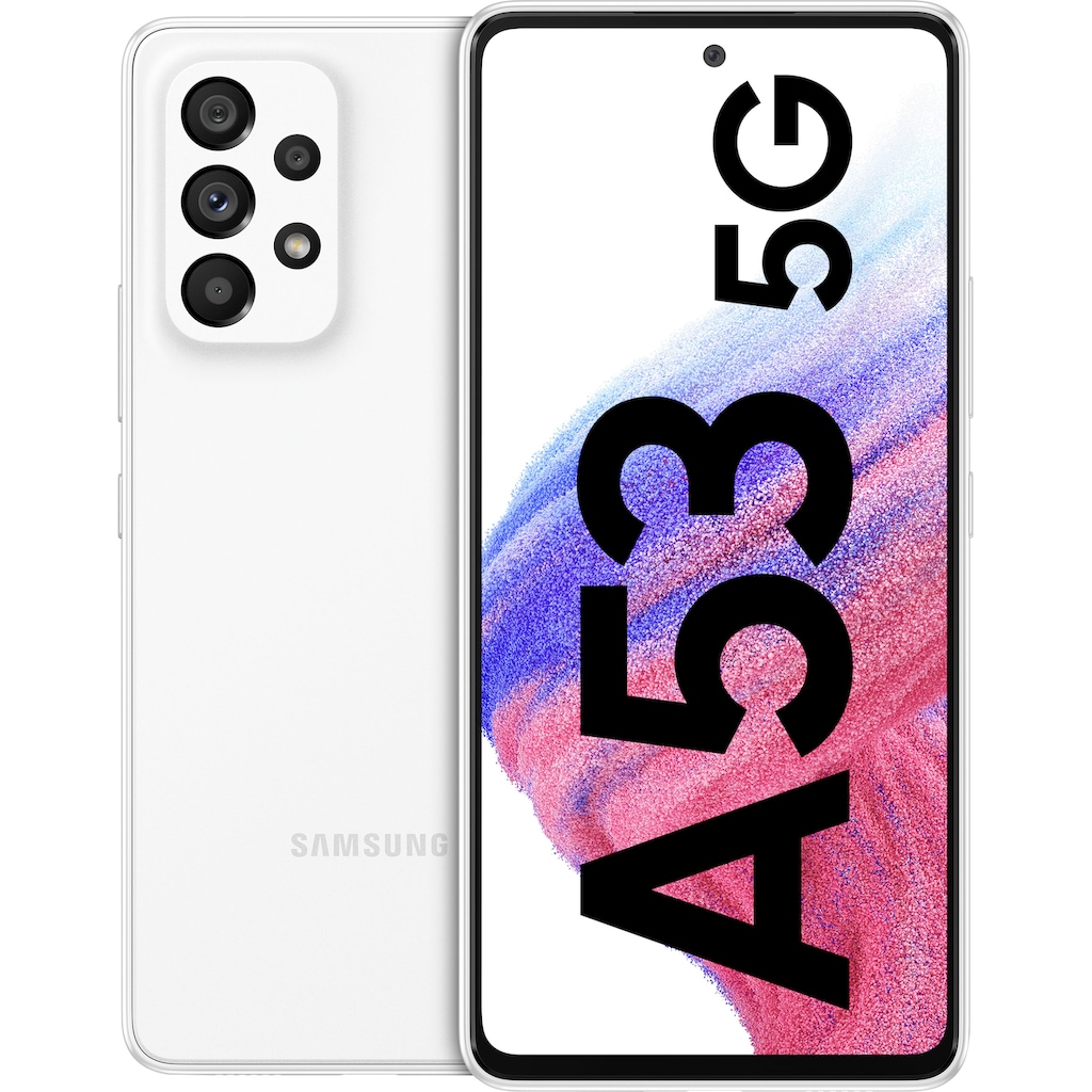 Samsung Smartphone »SAMSUNG A53 5G, 256GB«, Awesome White, 16,4 cm/6,5 Zoll, 256 GB Speicherplatz, 64 MP Kamera