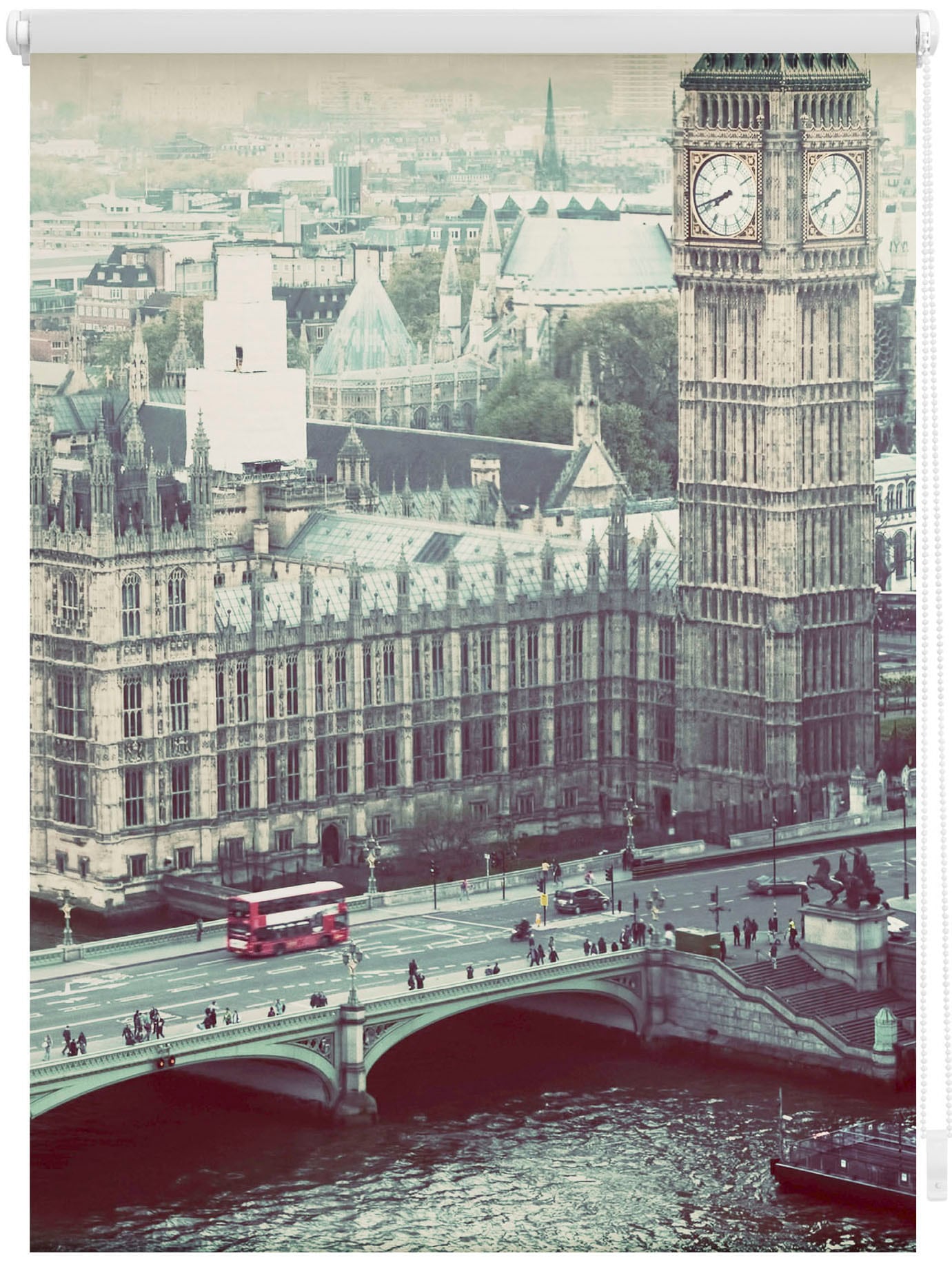 LICHTBLICK ORIGINAL Seitenzugrollo »Klemmfix bestellen Lichtschutz, bedruckt London Motiv ohne Westminster«, Bohren, freihängend, schnell und bequem