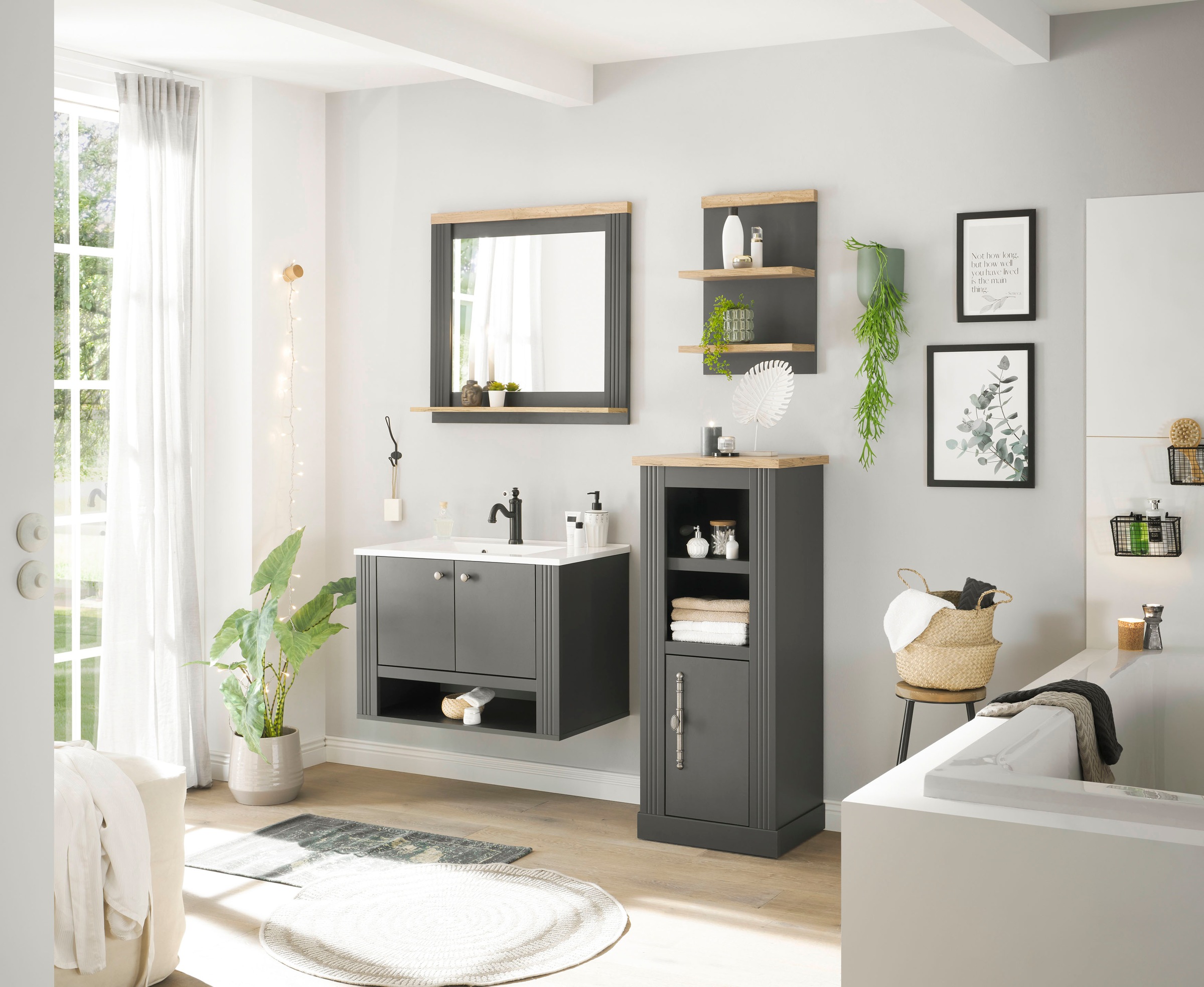 Home affaire Badmöbel-Set »WESTMINSTER, Bad im Landhausstil, 4-teiliges Bad günstig online kaufen