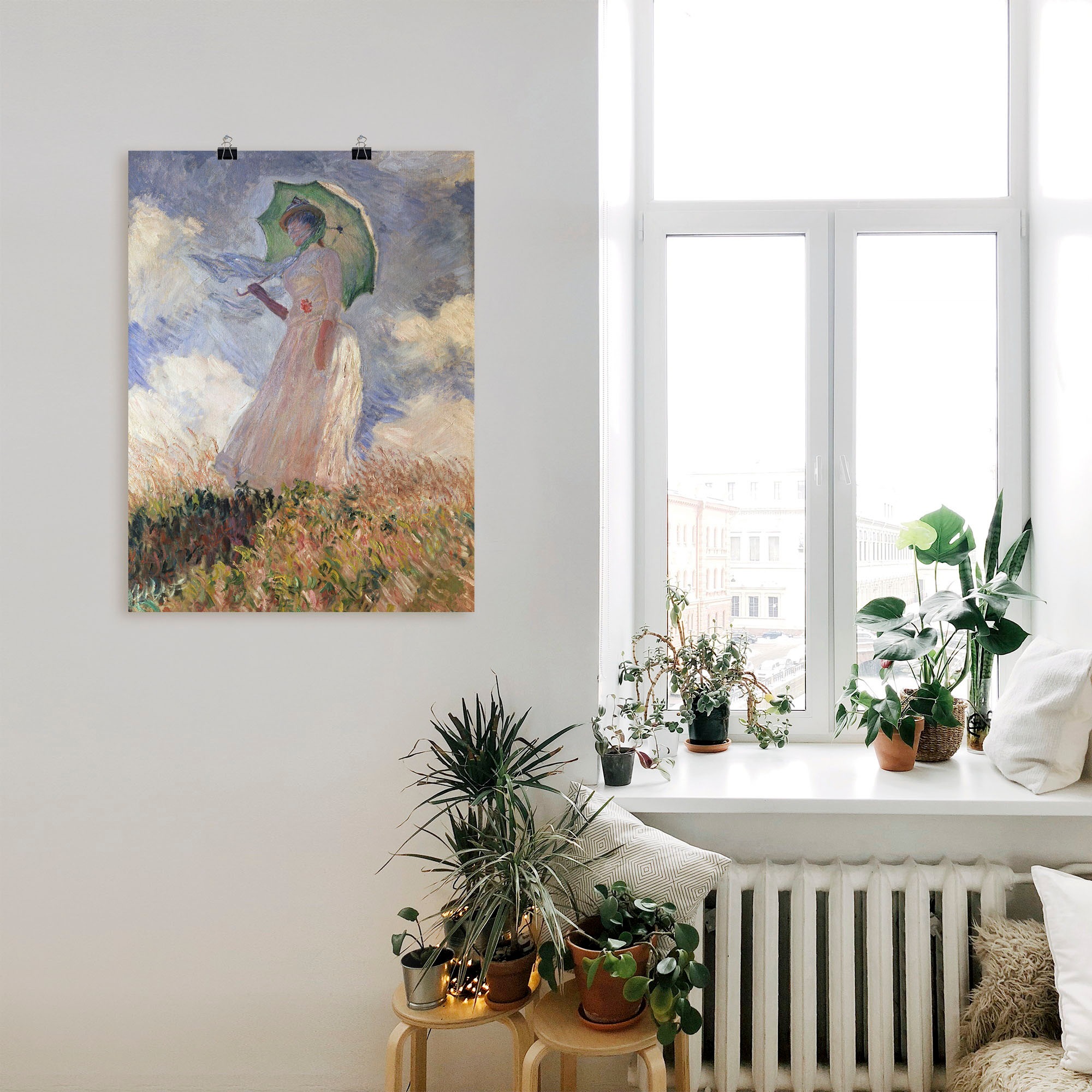Artland Wandbild »Frau mit Sonnenschirm, Suzanne Hoschedé«, Frau, (1 St.), als Leinwandbild, Poster in verschied. Größen
