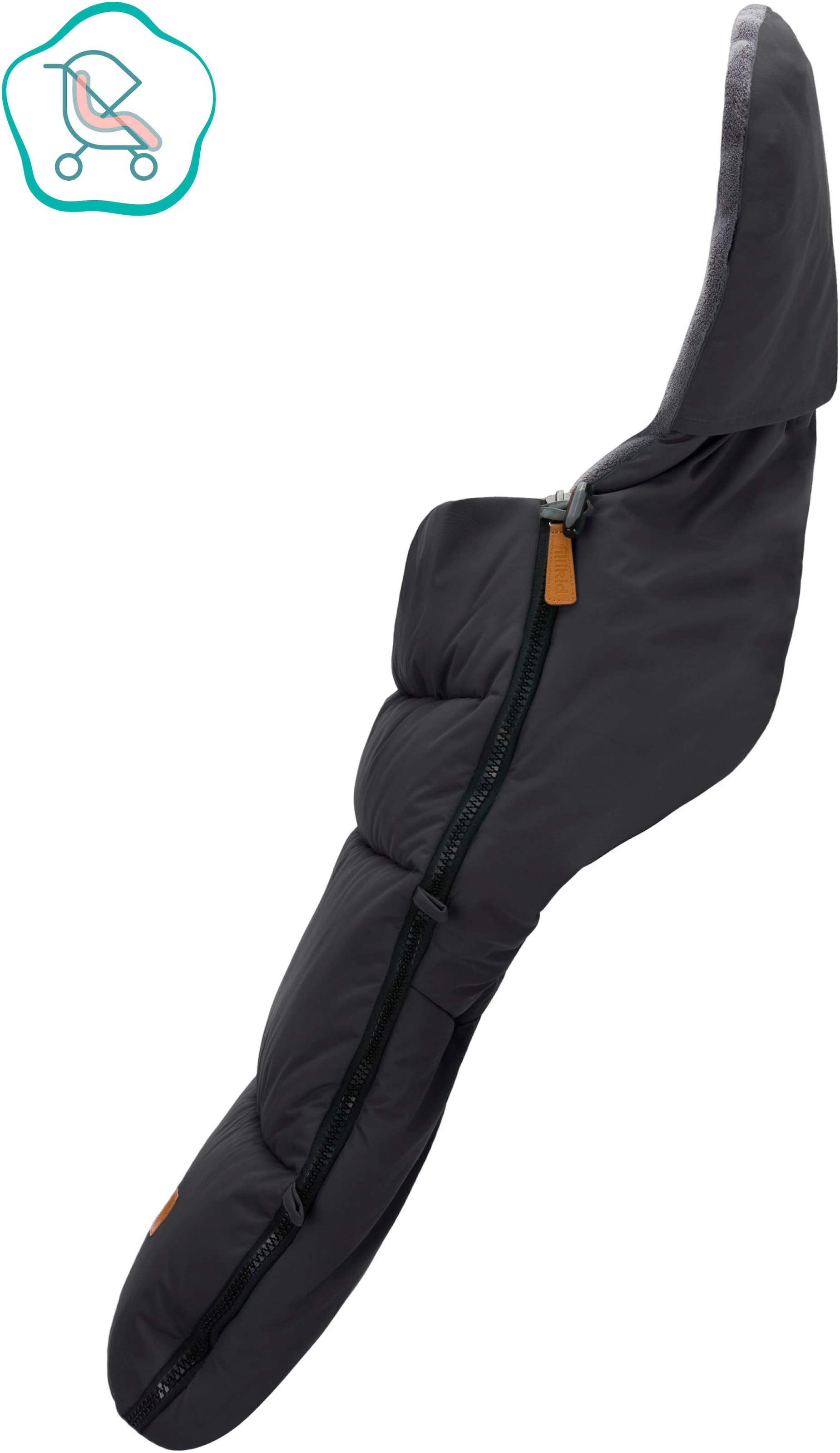 Fillikid Fußsack »Kinley Reflect Winterfußsack, schwarz«, aus stark reflektierendem Außenmaterial