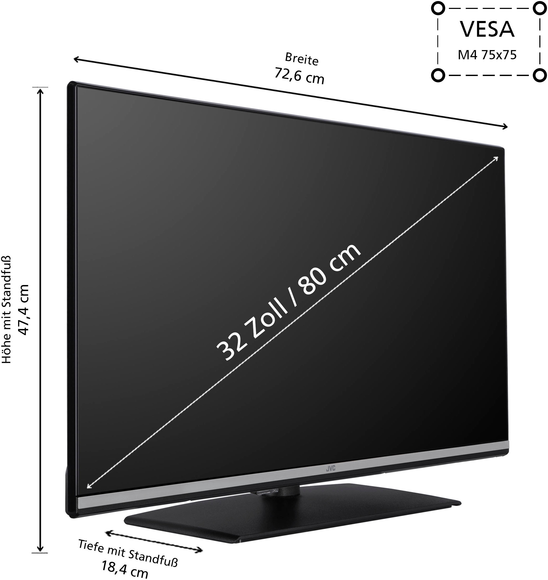 JVC DLED-Fernseher »LT-32VDF5455«, Full HD, Smart-TV
