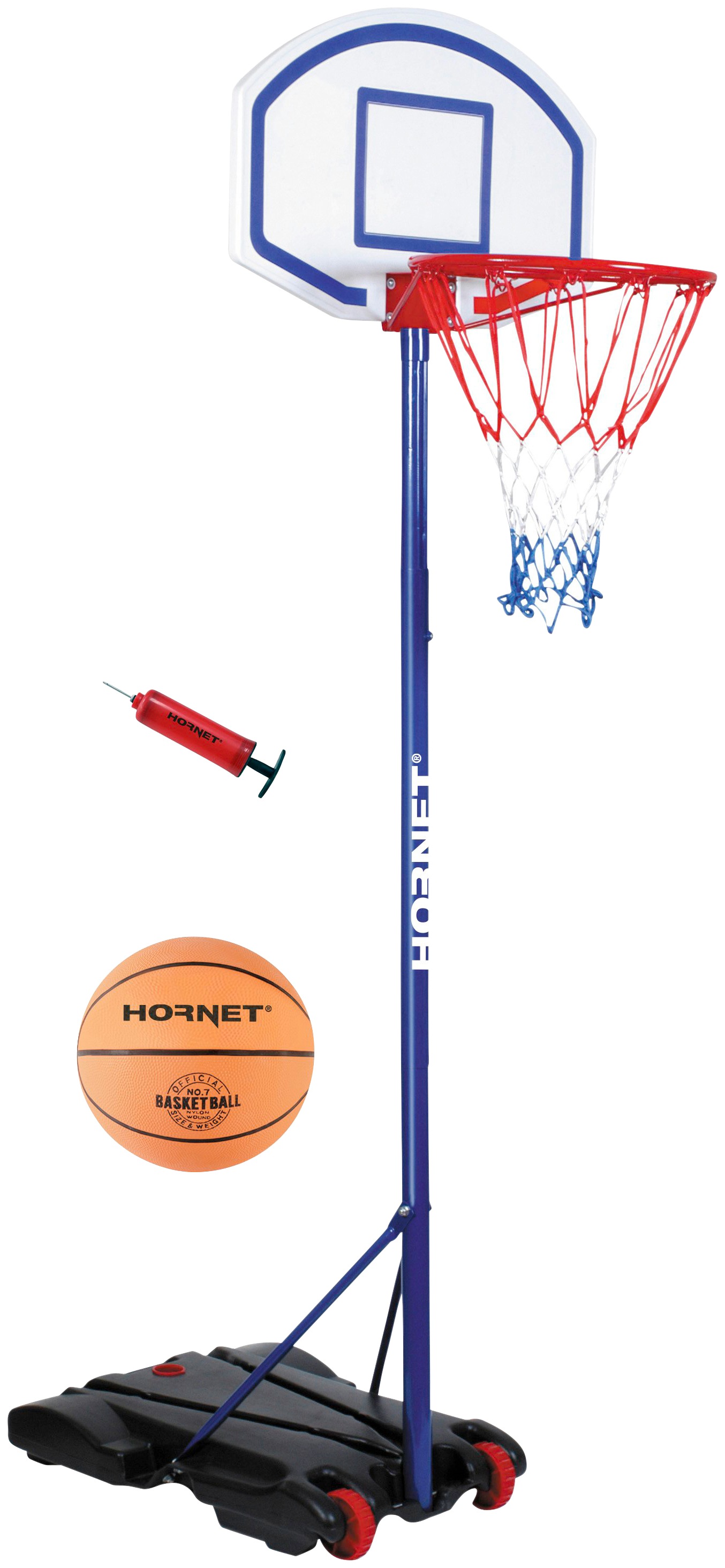 HORNET BY HUDORA Basketballständer »Hornet 205« mobil, höhenverstellbar bis 205 cm blau/weiß