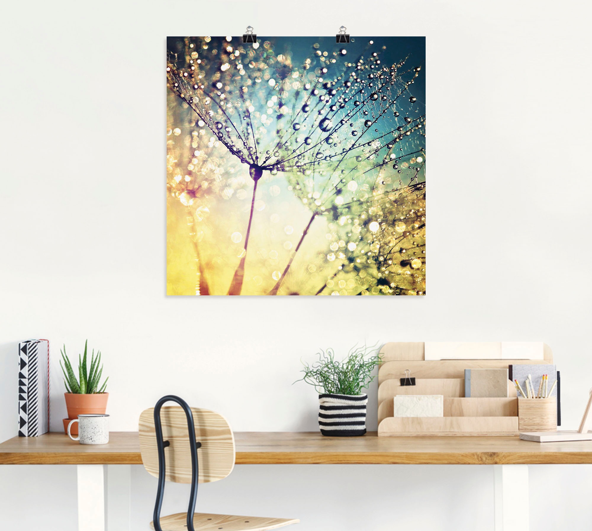 Artland Wandbild »Pusteblume Zaubertropfen«, Blumen, (1 St.), als Alubild, Outdoorbild, Leinwandbild, Poster, Wandaufkleber