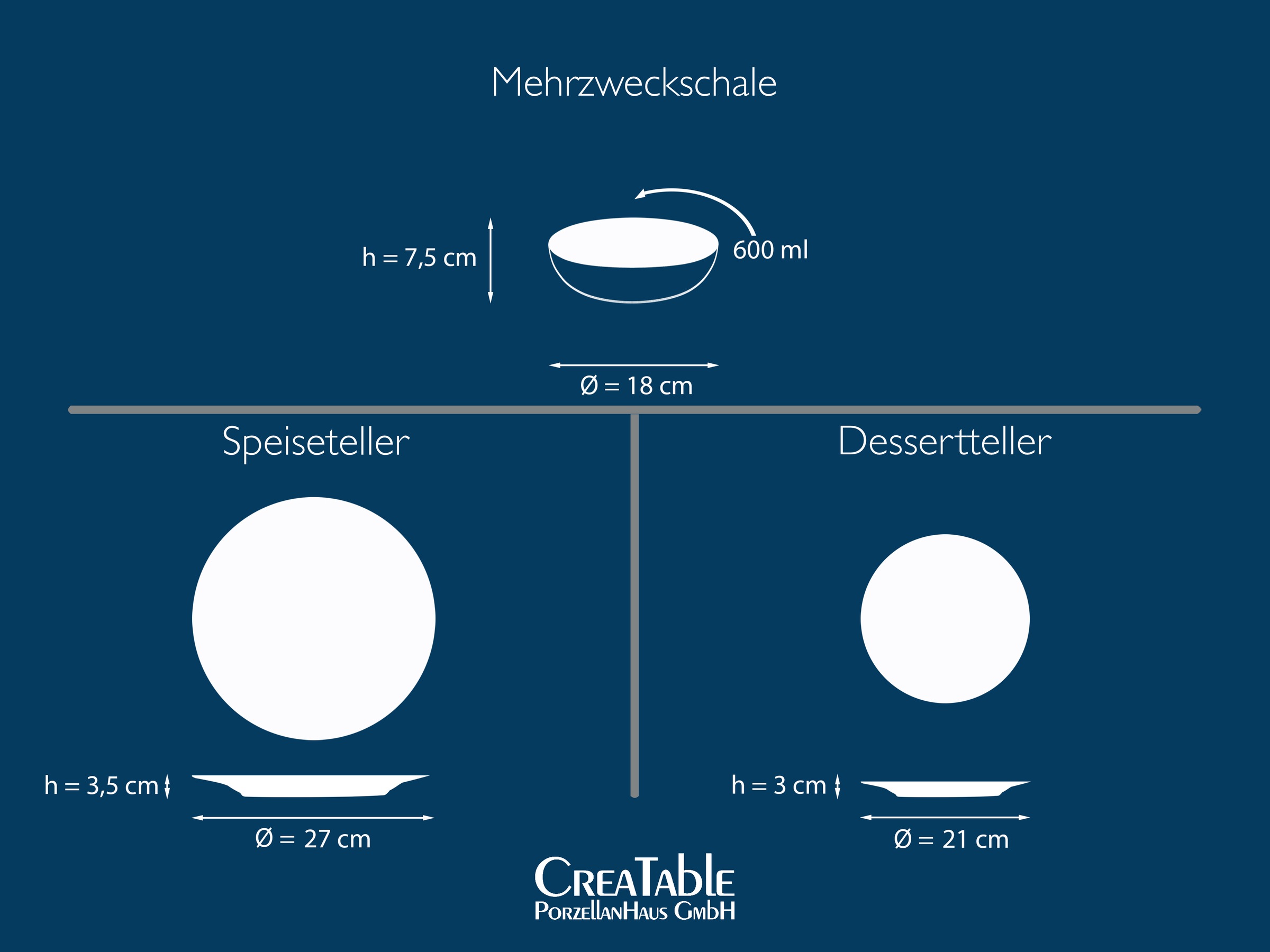 CreaTable Teller-Set »Samoa, Tellerset 12-tlg« Handgemalter Spiraldekor