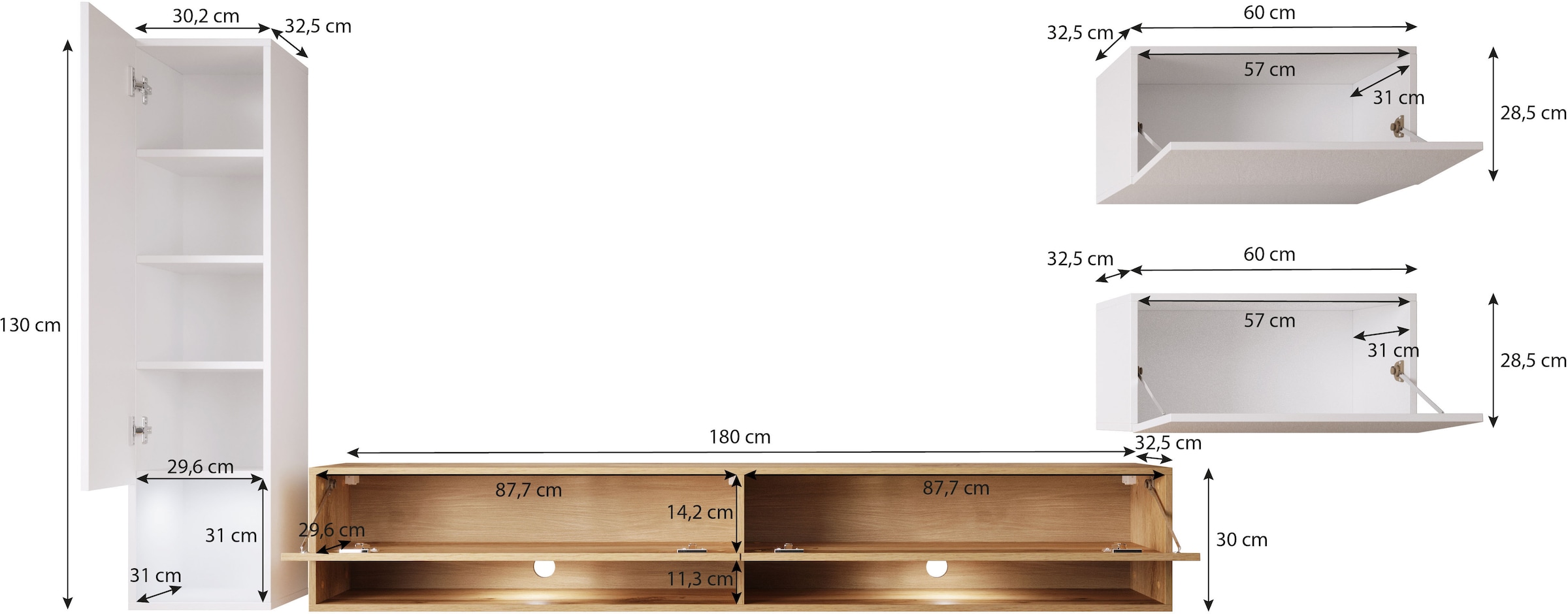 INOSIGN Wohnwand »Amadeo«, (Set, 4 St.)